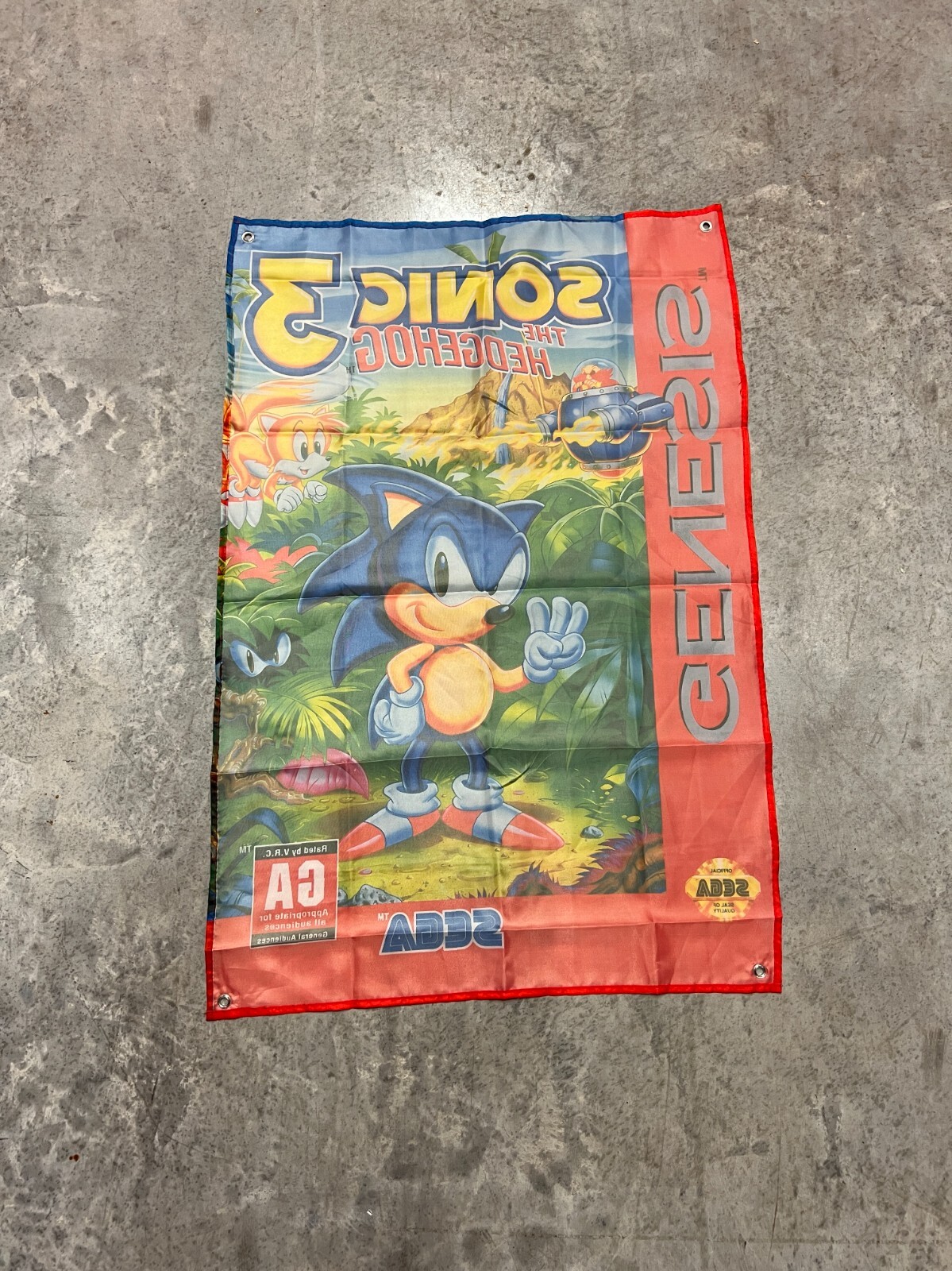 Sonic The Hedgehog 3 Custom Wall Flag Banner Tapestry 2 x 3 Ft, Sega Genesis