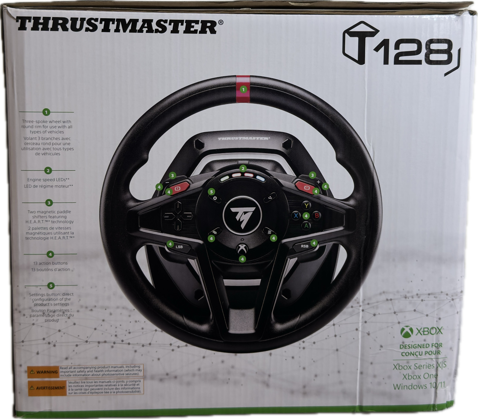 Thrustmaster T128 Force Feedback Racing Wheel Xbox/PC Version (New in Box)