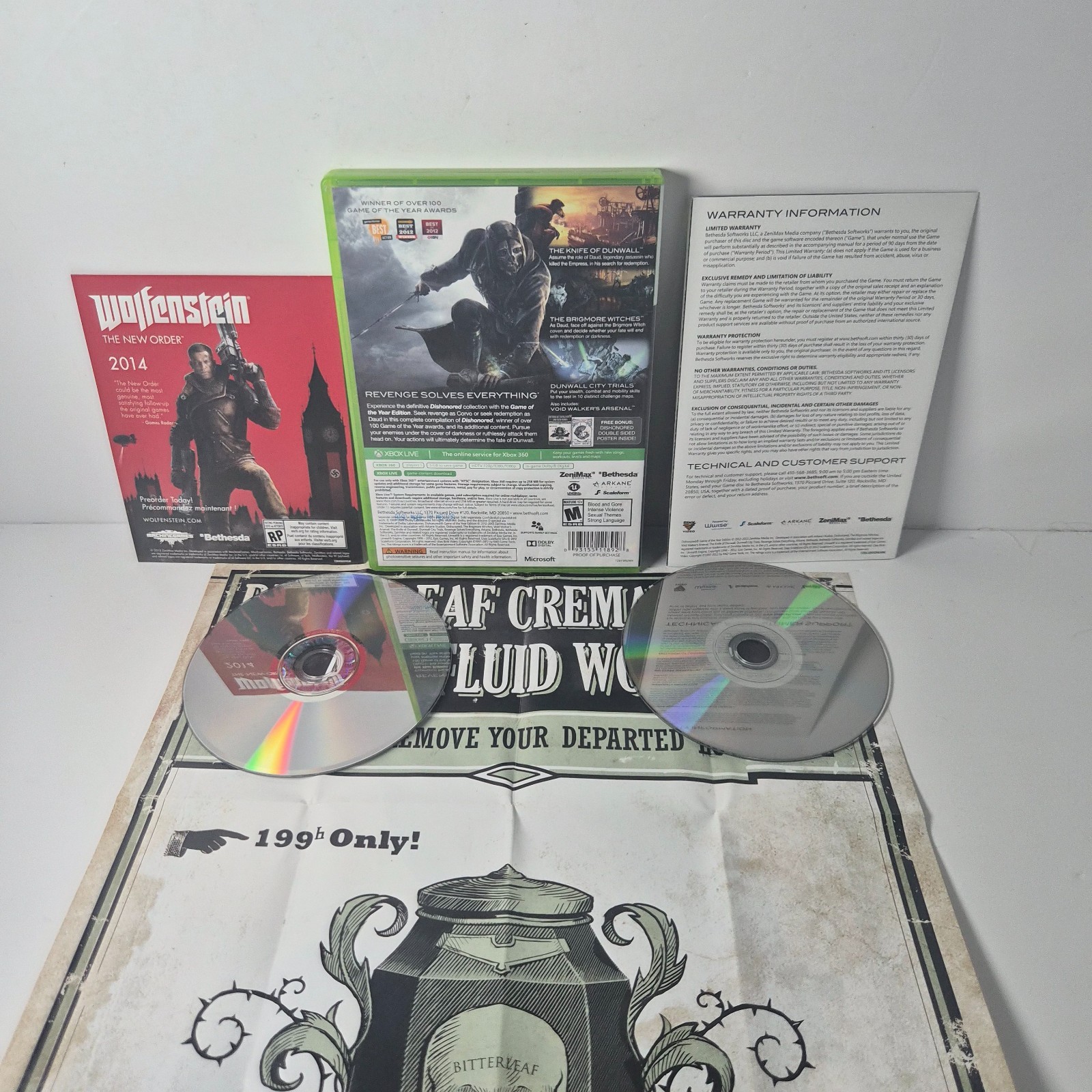 Dishonored Game of the Year Edition Xbox 360 CIB Tested 2 Disc Poster