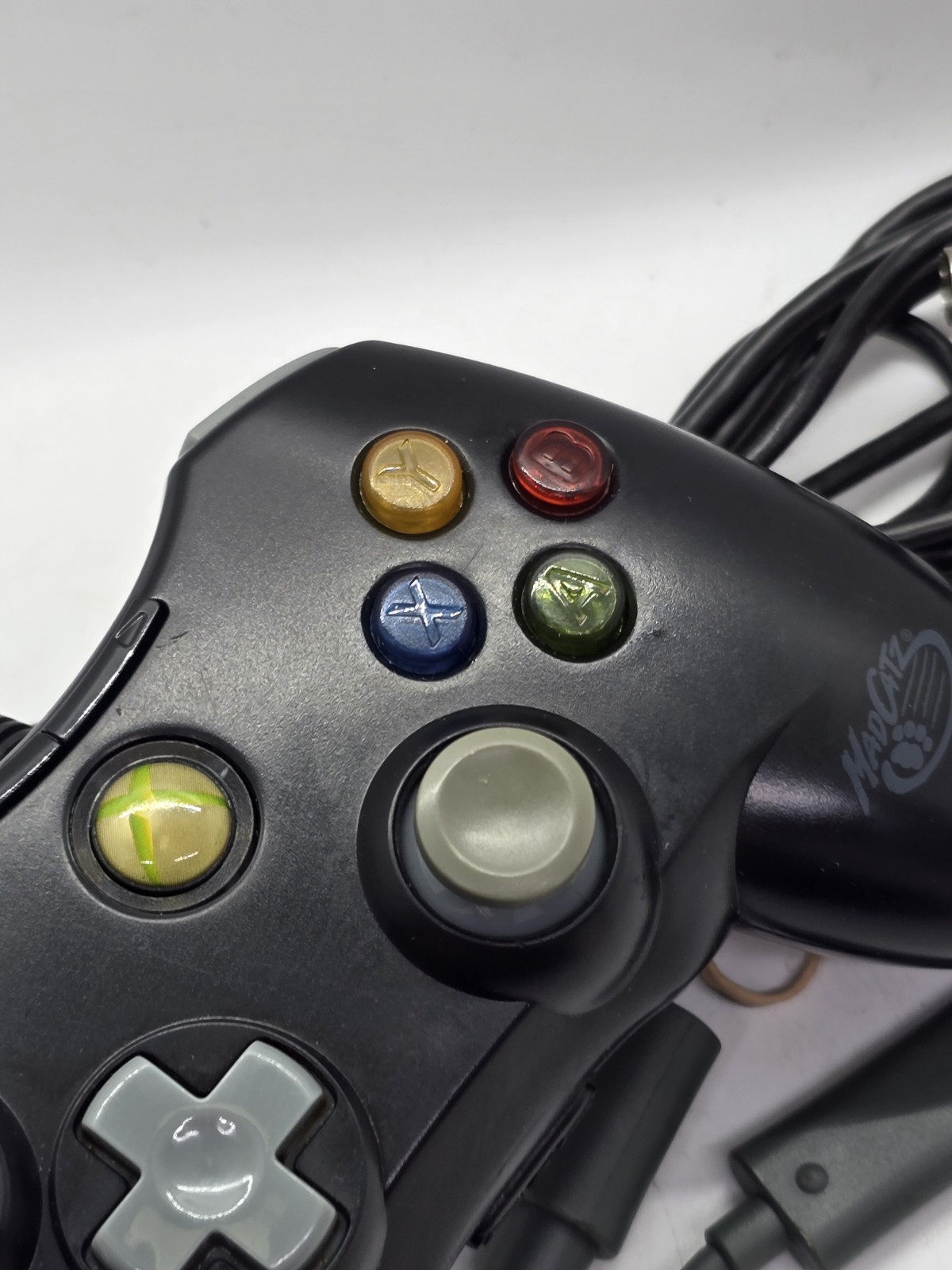 Microsoft Xbox MadCatz Wired Black And Gray Controller Control Pad Original 4716