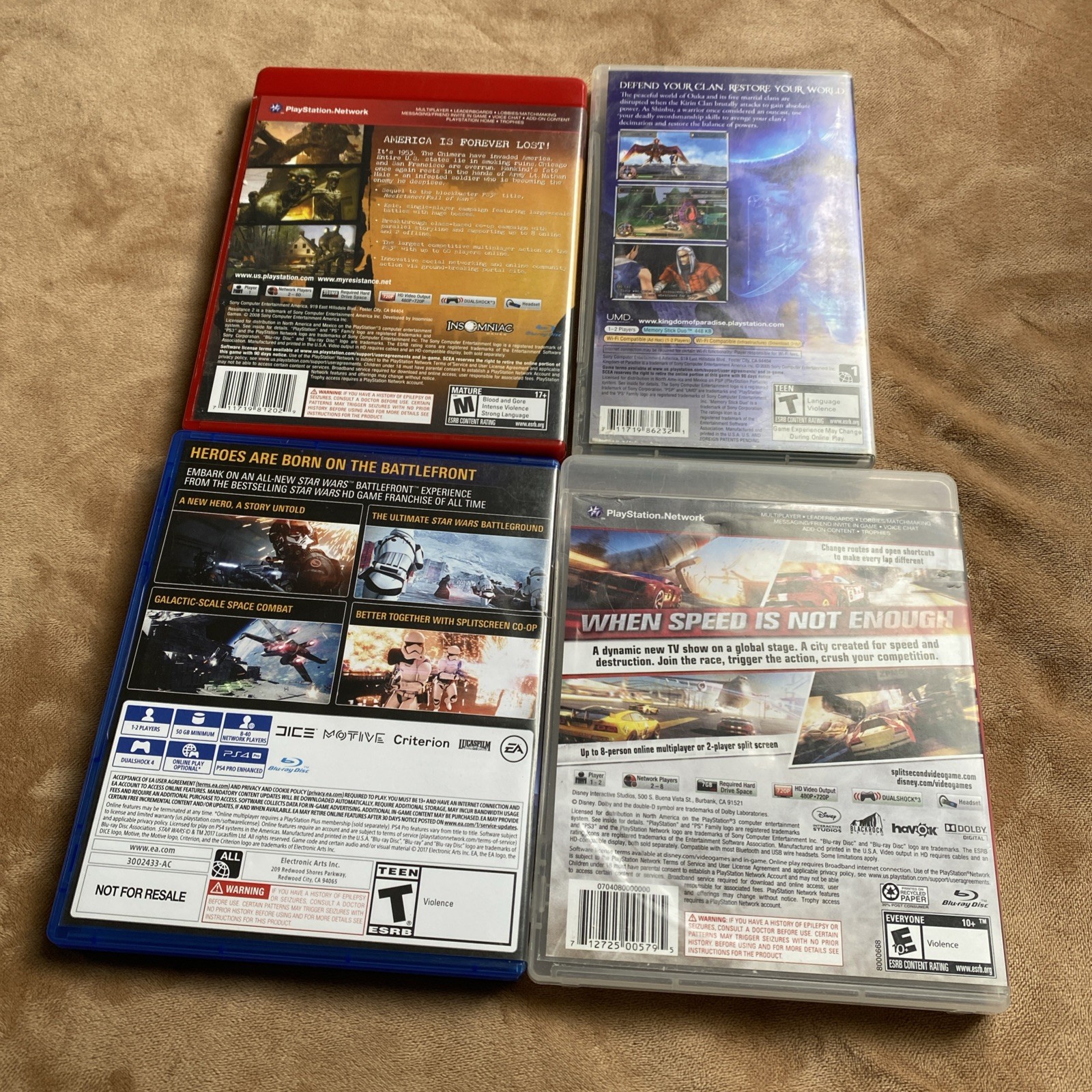 PlayStation Random Game Lot Of 4 Physical Media