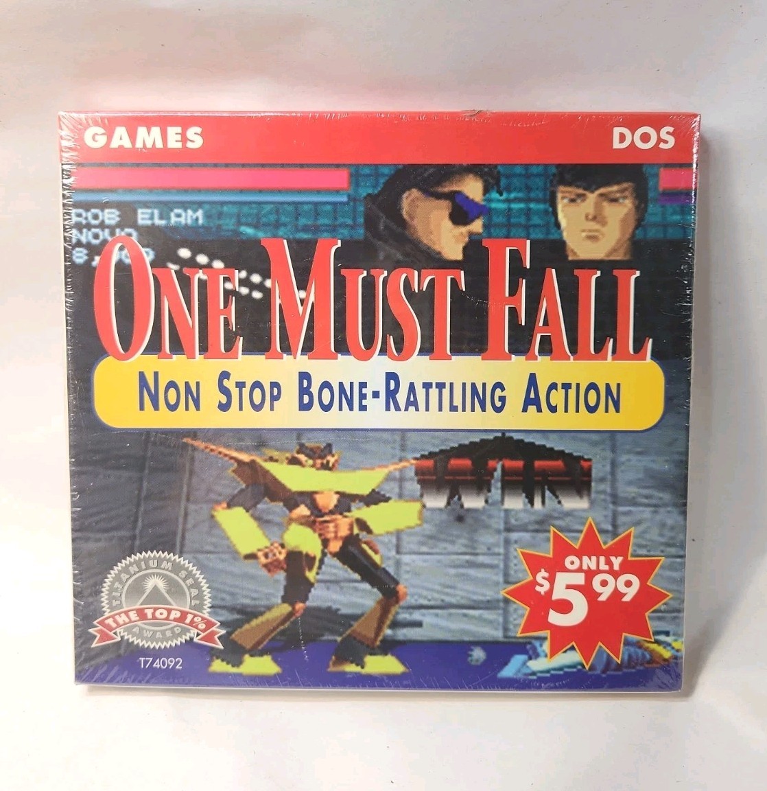 vintage Radio Shack ONE MUST FALL PC DOS game 3.5″ Disk – New In Shrink Wrap