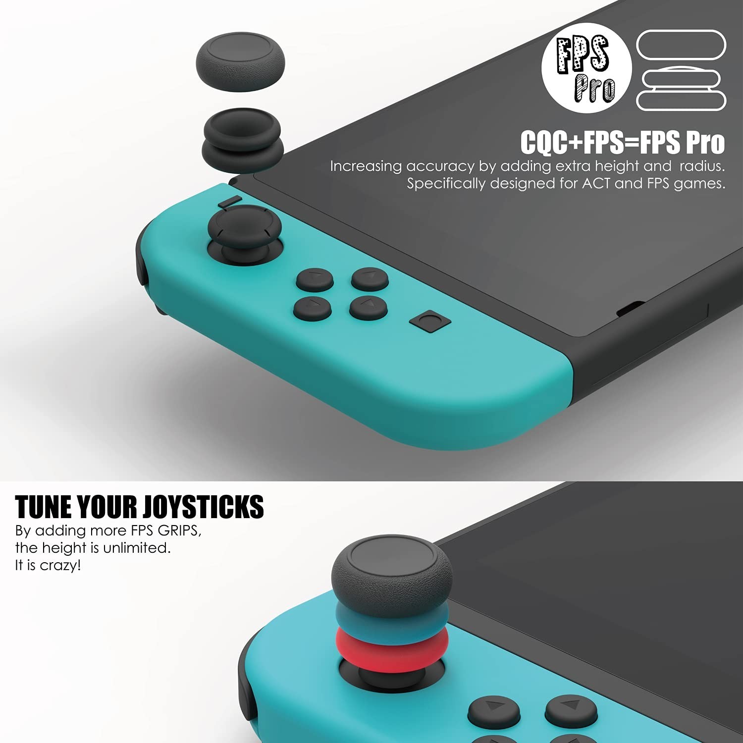 Skull & Co. Skin, CQC and FPS Thumb Grip Set Joystick Cap Analog Stick Cap…