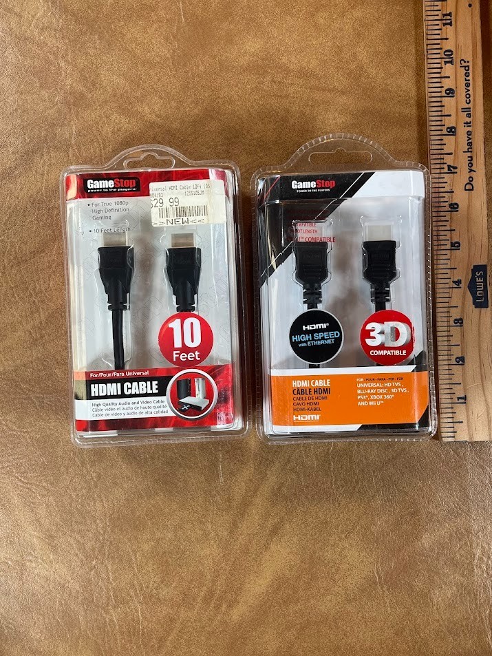 2 GameStop High-Speed 10′ HDMI Cable Ethernet NEW 3D Compatible SEALED Lot of 2
