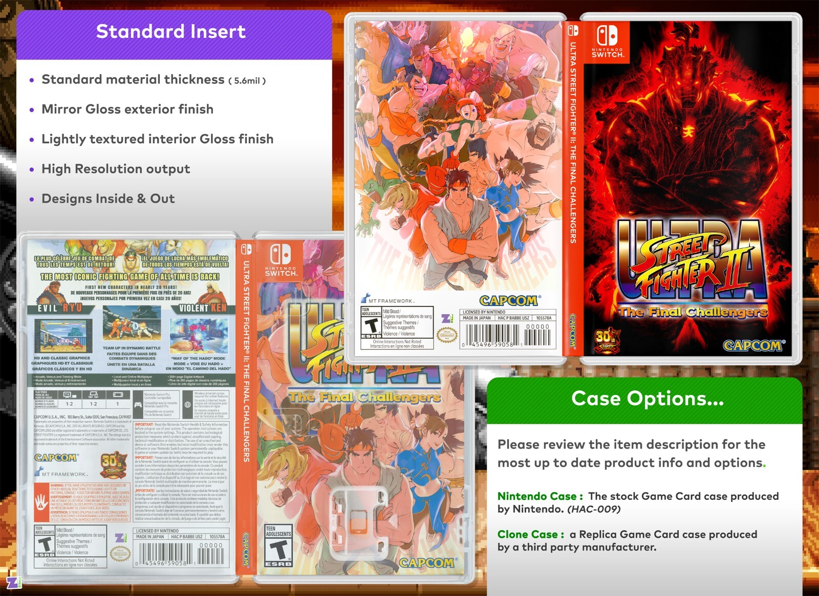 Ultra Street Fighter II The Final Challengers COVER ART / CASE Nintendo Switch