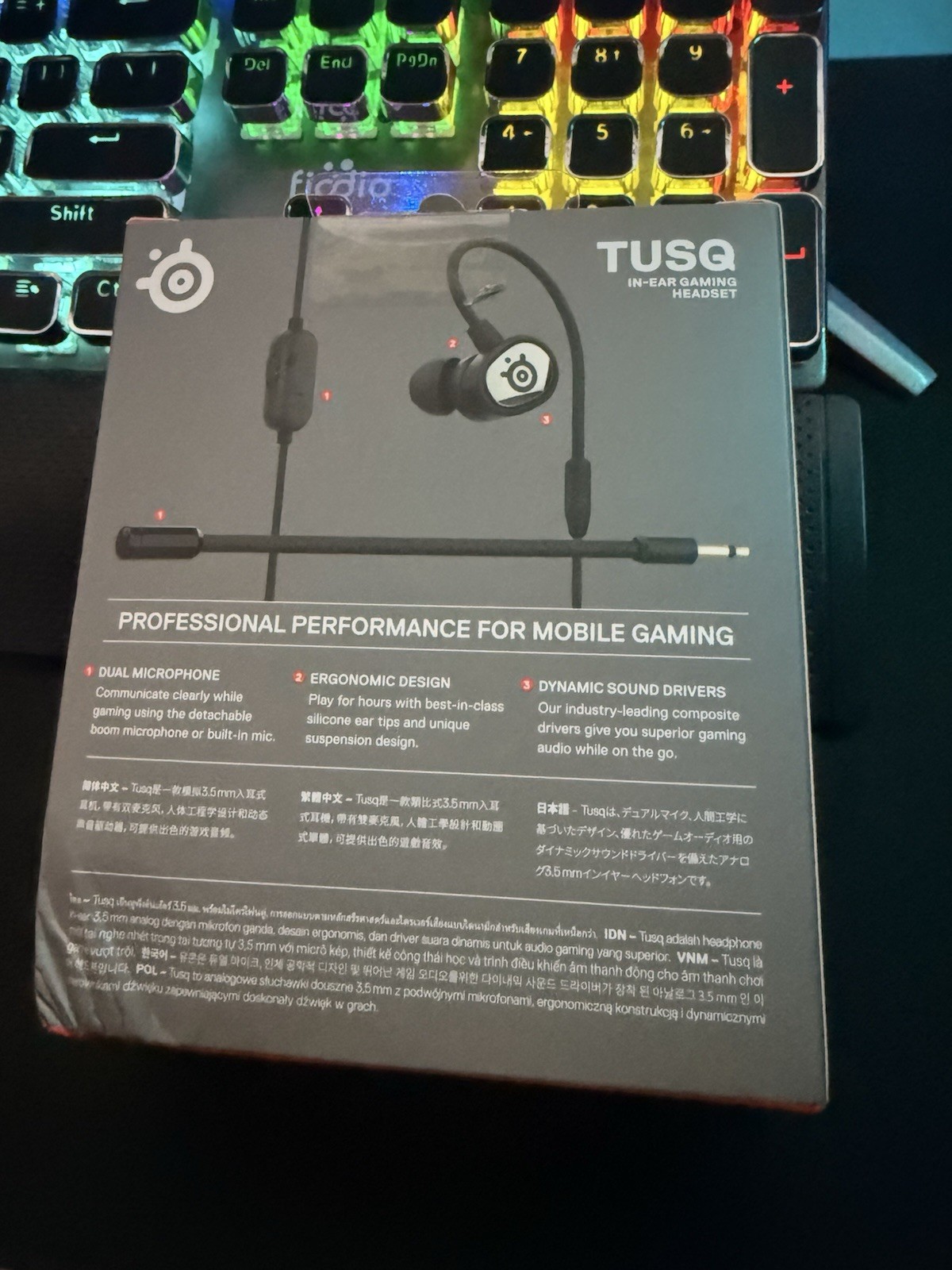 SteelSeries TUSQ In-Ear Mobile Gaming Headset Dual Microphone, Detachable