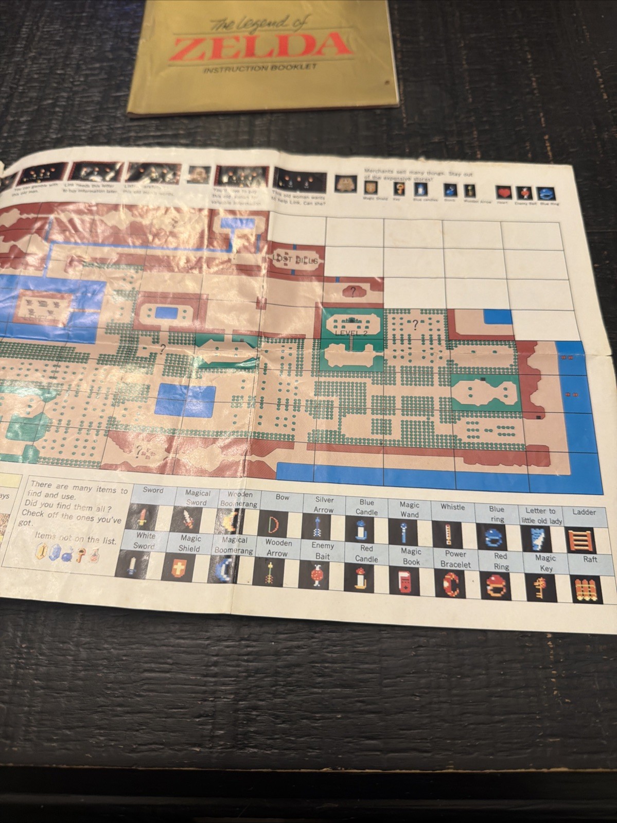 The Legend of Zelda (Nintendo NES 1987) – Manual & Map w/ Sleeve