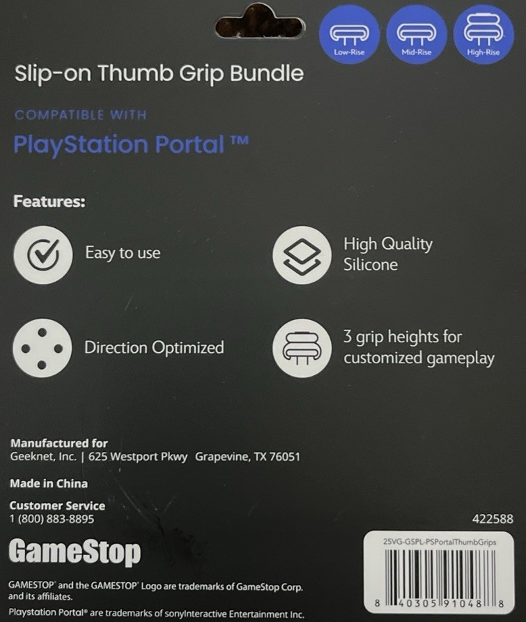 GameStop Slip On Thumb Grips Bundle 422588. For PlayStation Portal. Easy To Use