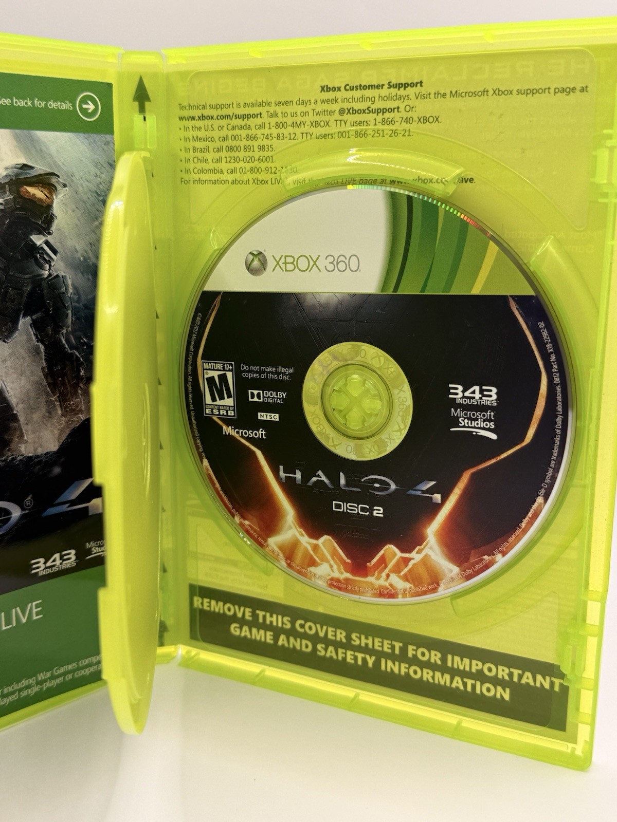 Halo 4 Xbox 360 2 Disc Set w/ Case & Insert Microsoft 343 Industries