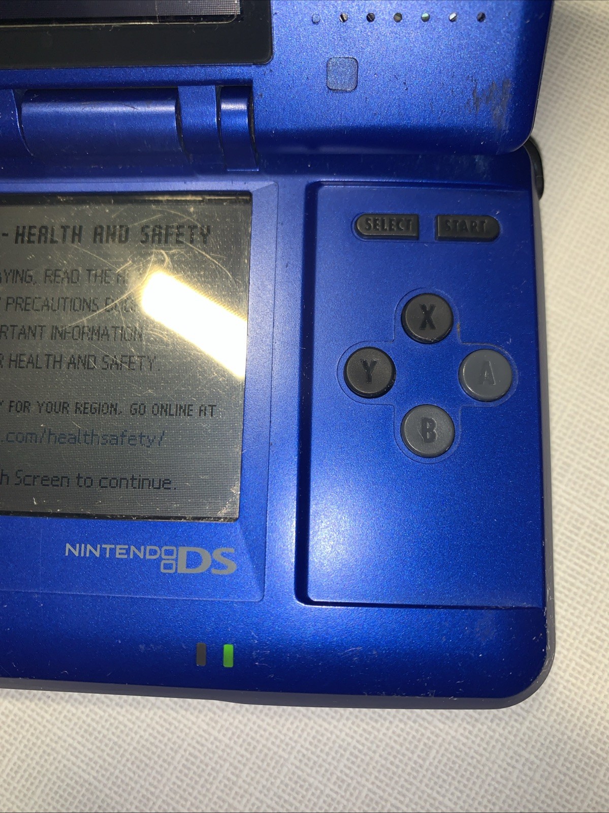 Original Nintendo DS Console Electric Blue Fat NTR-001 Tested Working No Charger