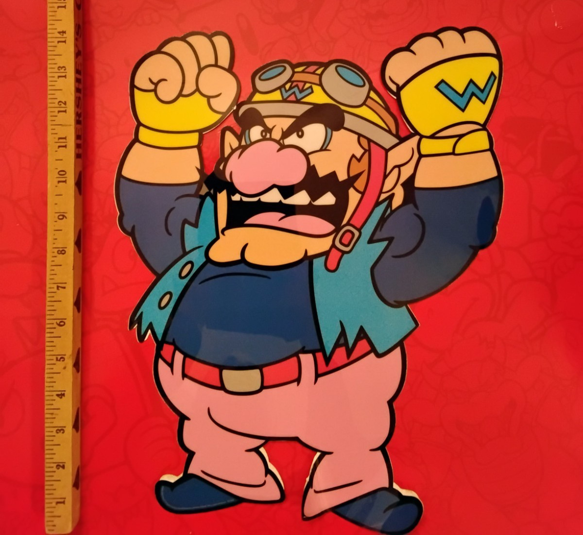 Rare Nintendo early 2000s Wario adhesive vinyl character wall display
