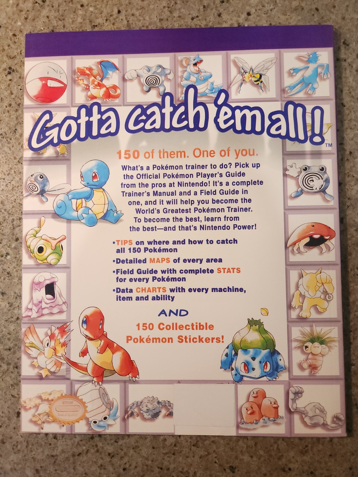 New Pokemon Red Blue Official Nintendo Power Player’s Guide w/Stickers!