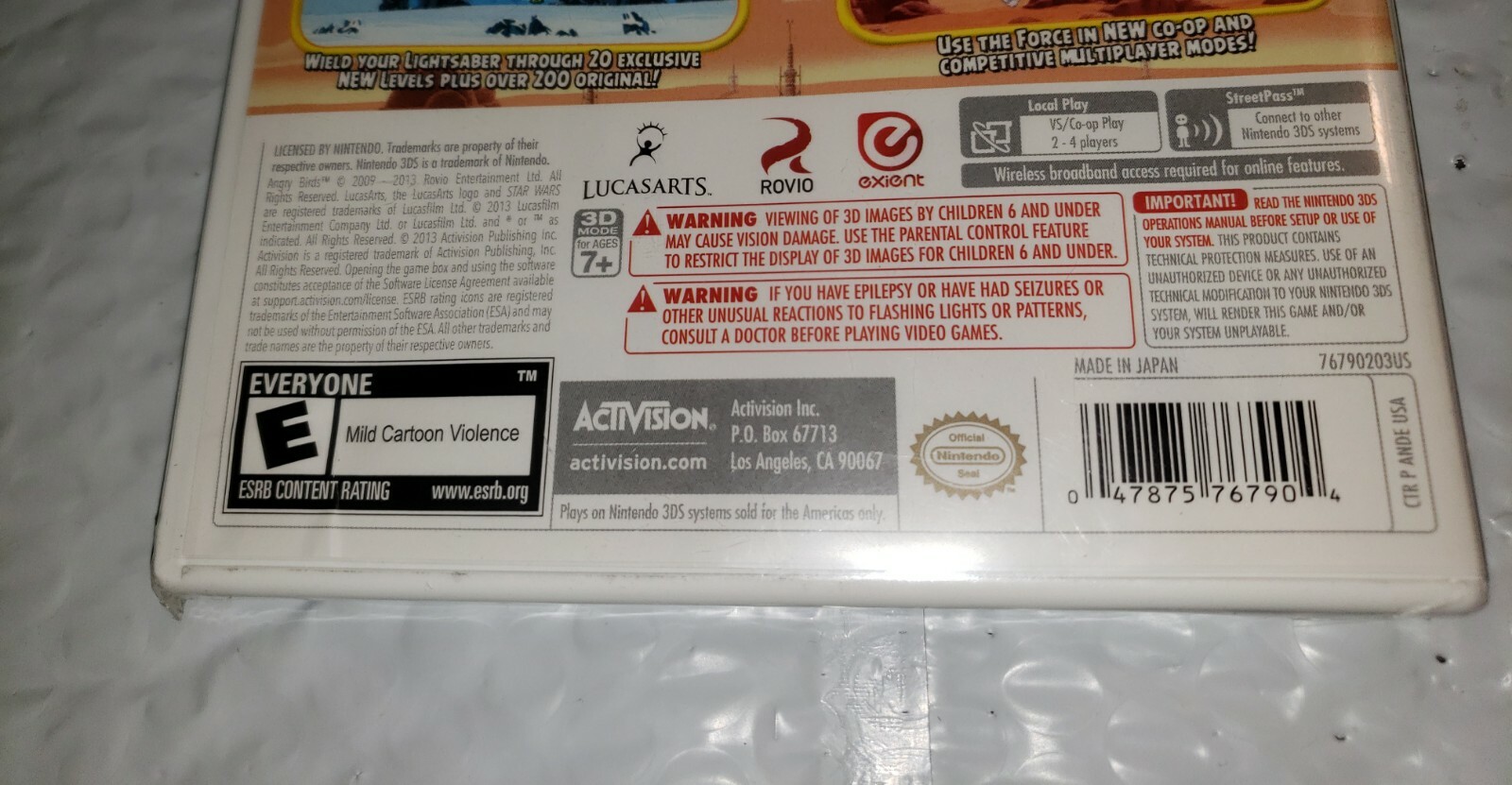 ANGRY BIRDS STAR WARS (Nintendo DS, 2DS, 3DS, XL) Complete Game Case Manual NEW