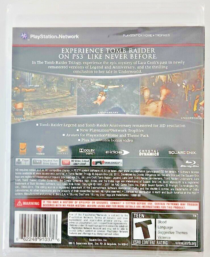 Tomb Raider Trilogy PS3 Brand New Game (2011 RPG)