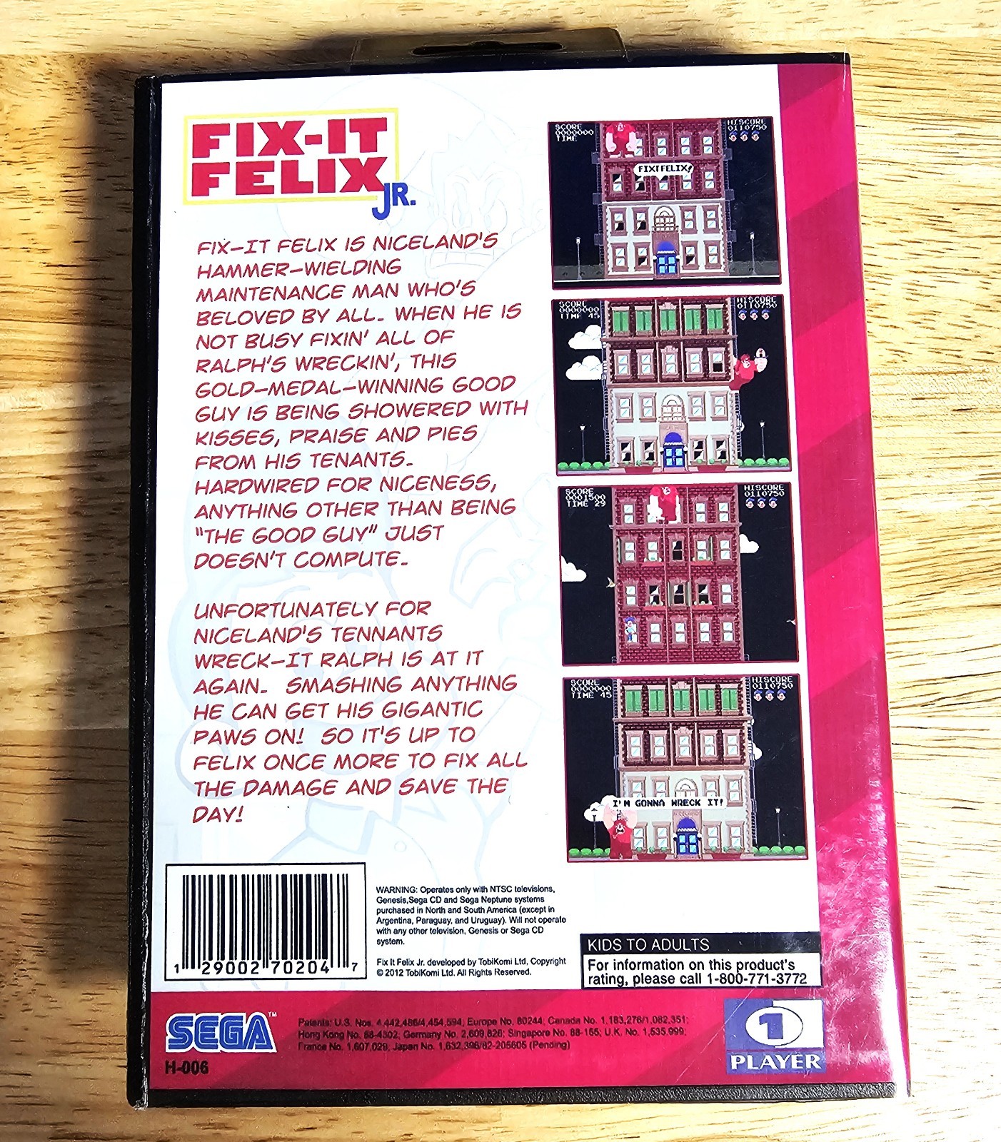 Fix it Felix Jr. – 16 Bit MD Game & Case For Sega Mega Drive Genesis