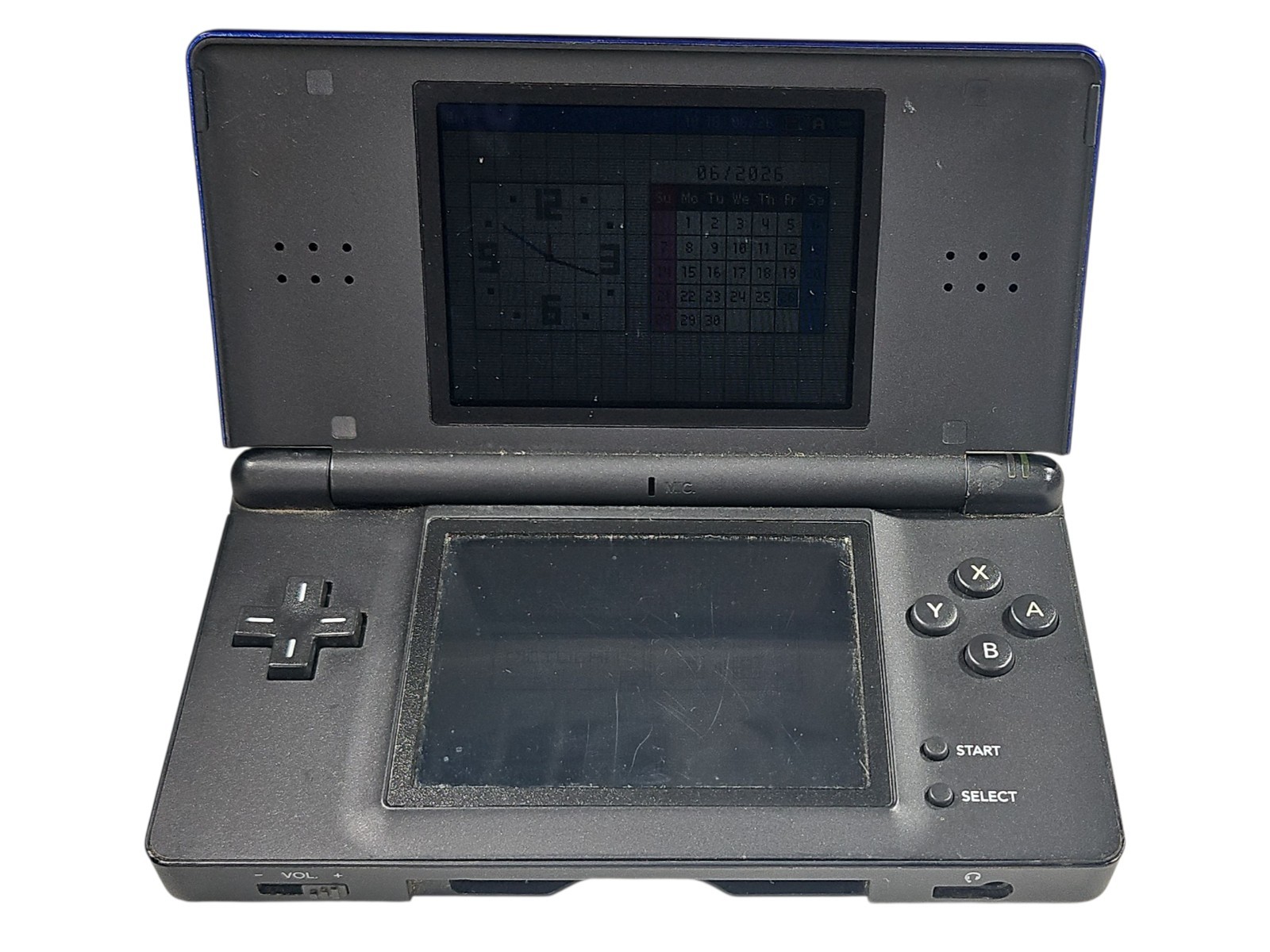 Nintendo DS Lite blue w/ Stylus & Charger Cable and Super Mario Advance game