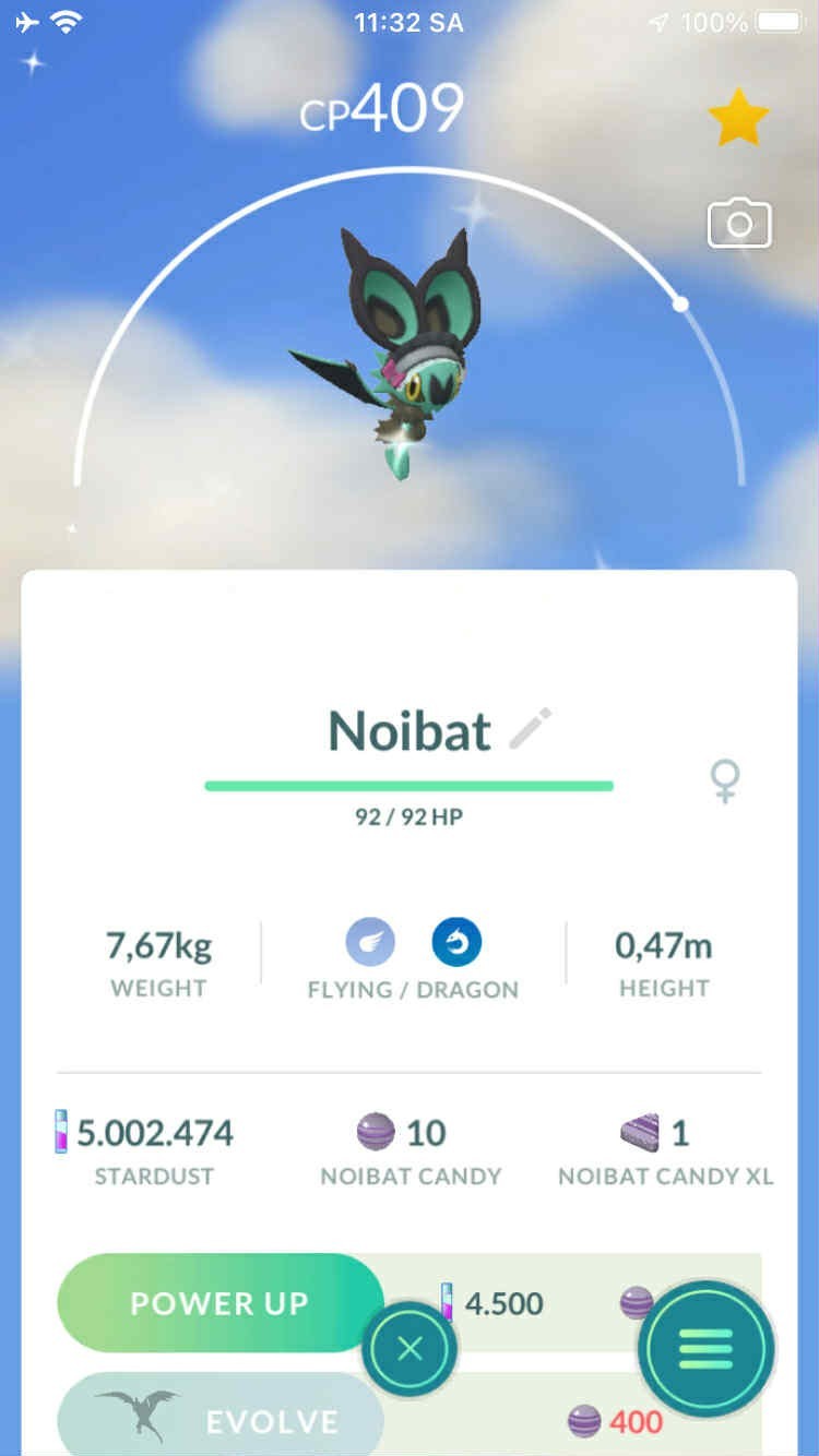 Pokemon Shiny Noibat Wearing a Headband – TRA’DE Registered Shiny Noibat GO