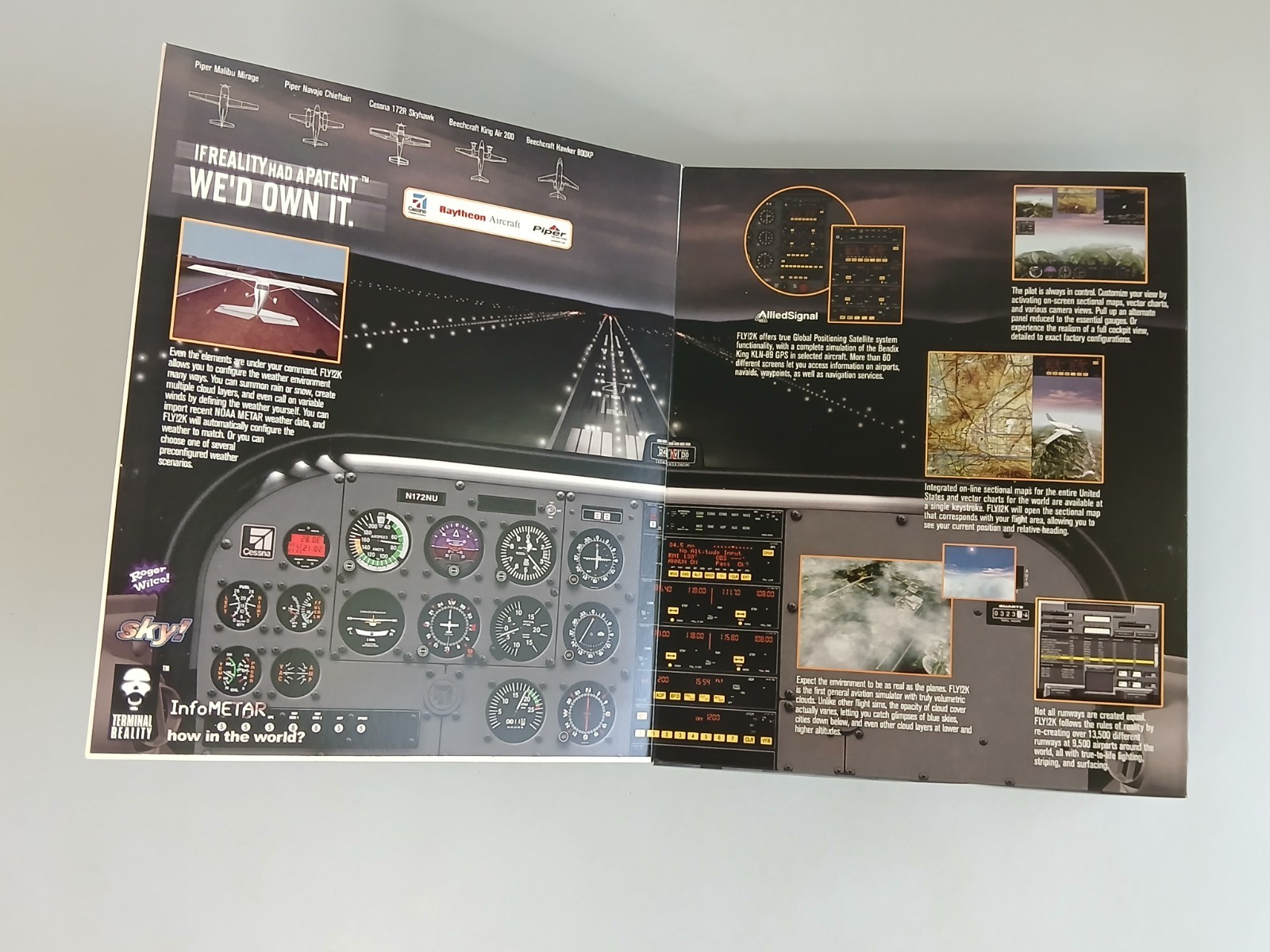 FLY!2K Terminal Reality 2000 Flight Simulation PC Game CD-ROM ~ Sealed Big Box