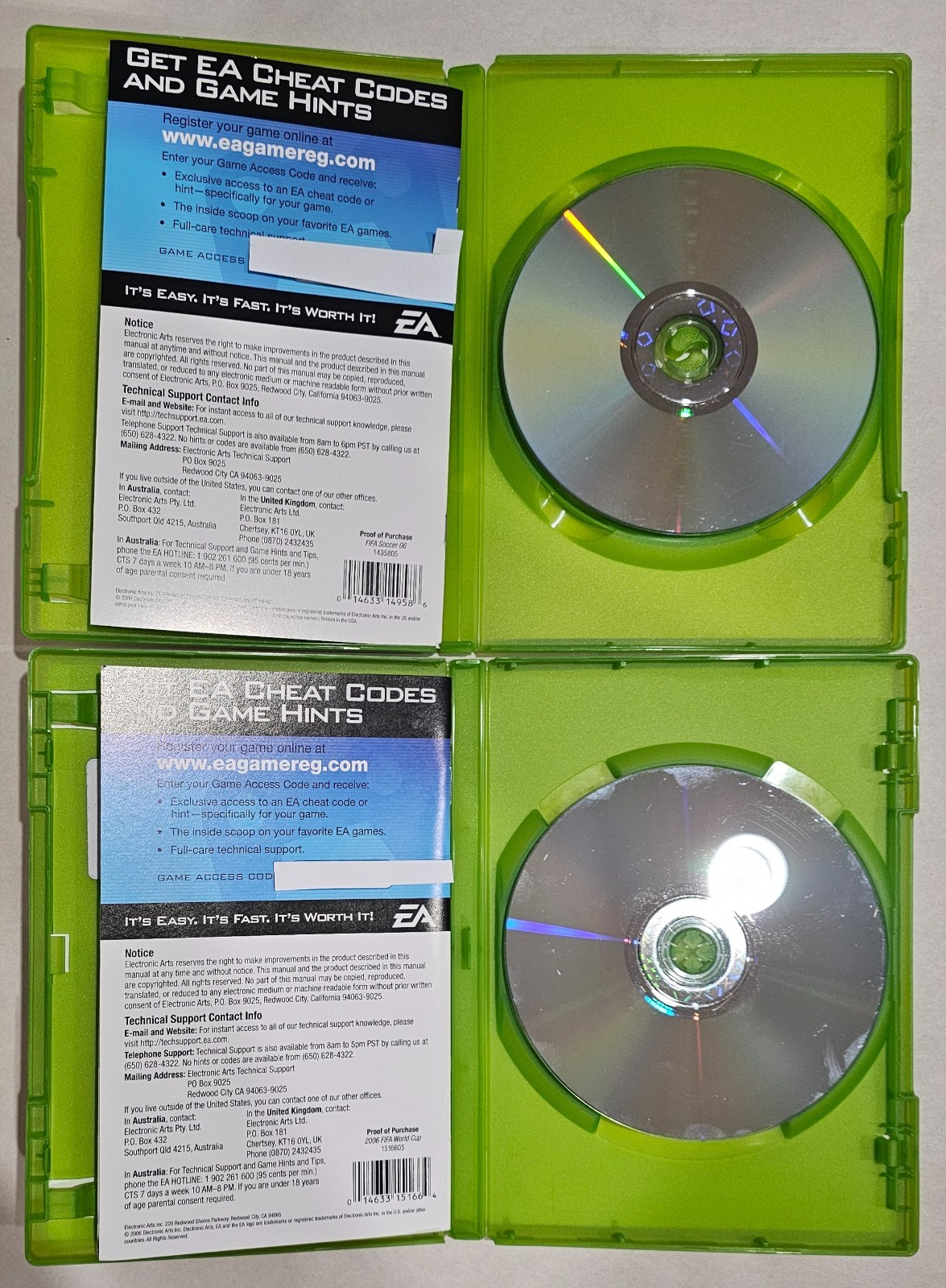 FIFA 2006 and World Cup Germany (Microsoft Xbox, 2006) Both CIB, Complete