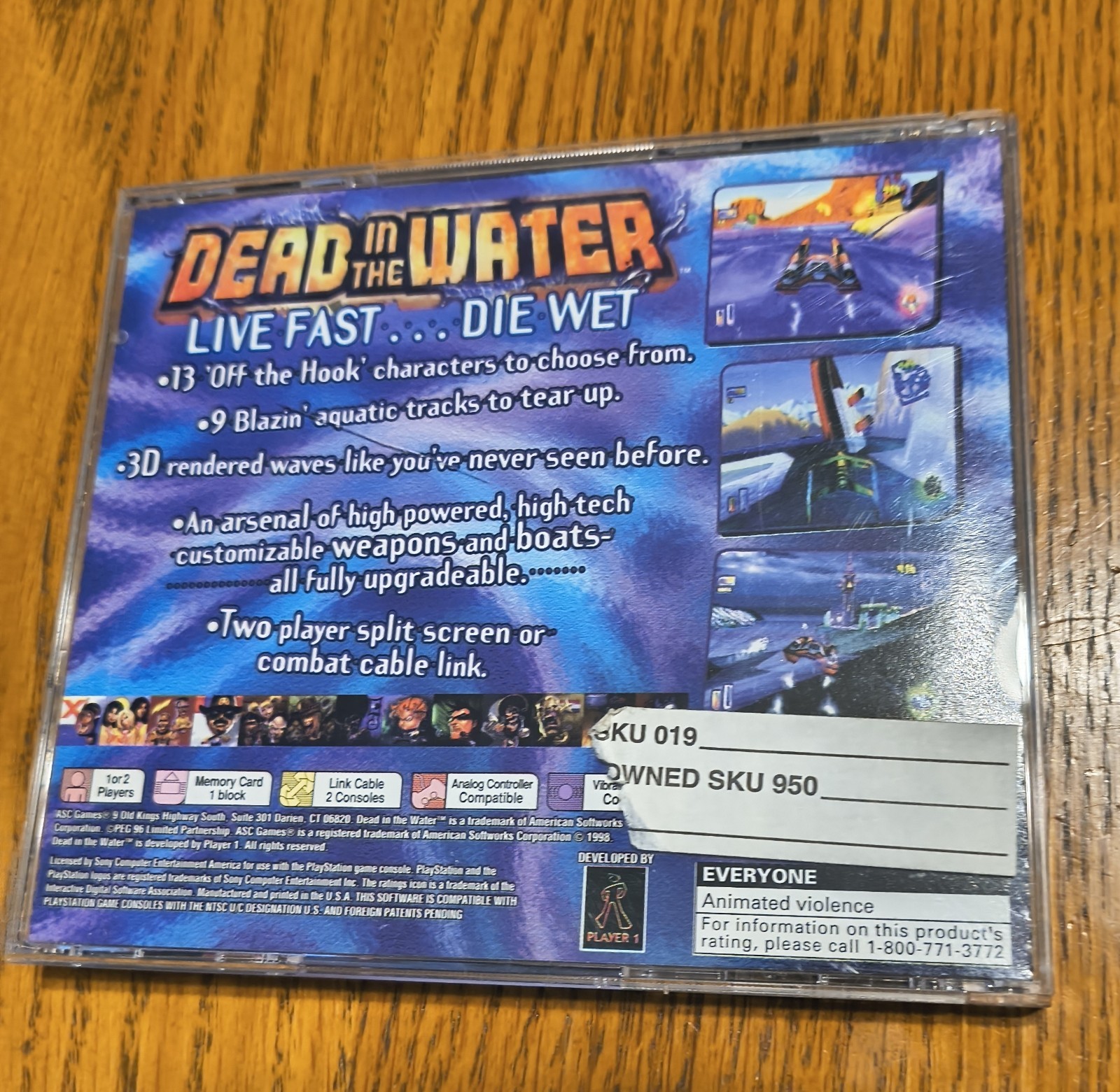 Dead in the Water PS1 PlayStation 1, 1999 Complete CiB w/ (Damaged) Manual
