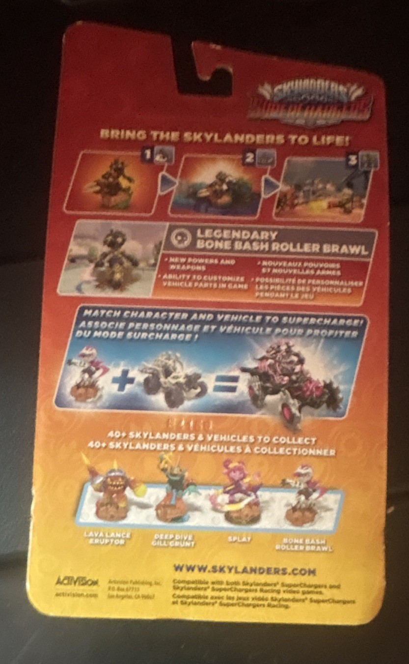 Skylanders SuperChargers Legendary Bone Bash Roller Brawl Figure 2015 NIB