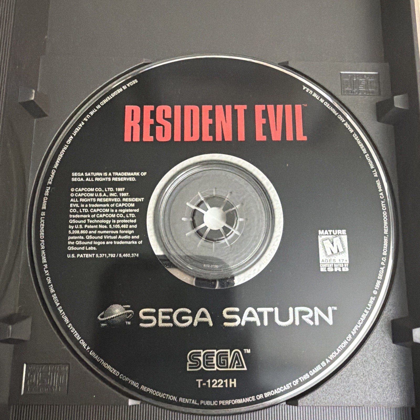 Resident Evil CIB Sega Saturn. Complete with game, manual, registration and case