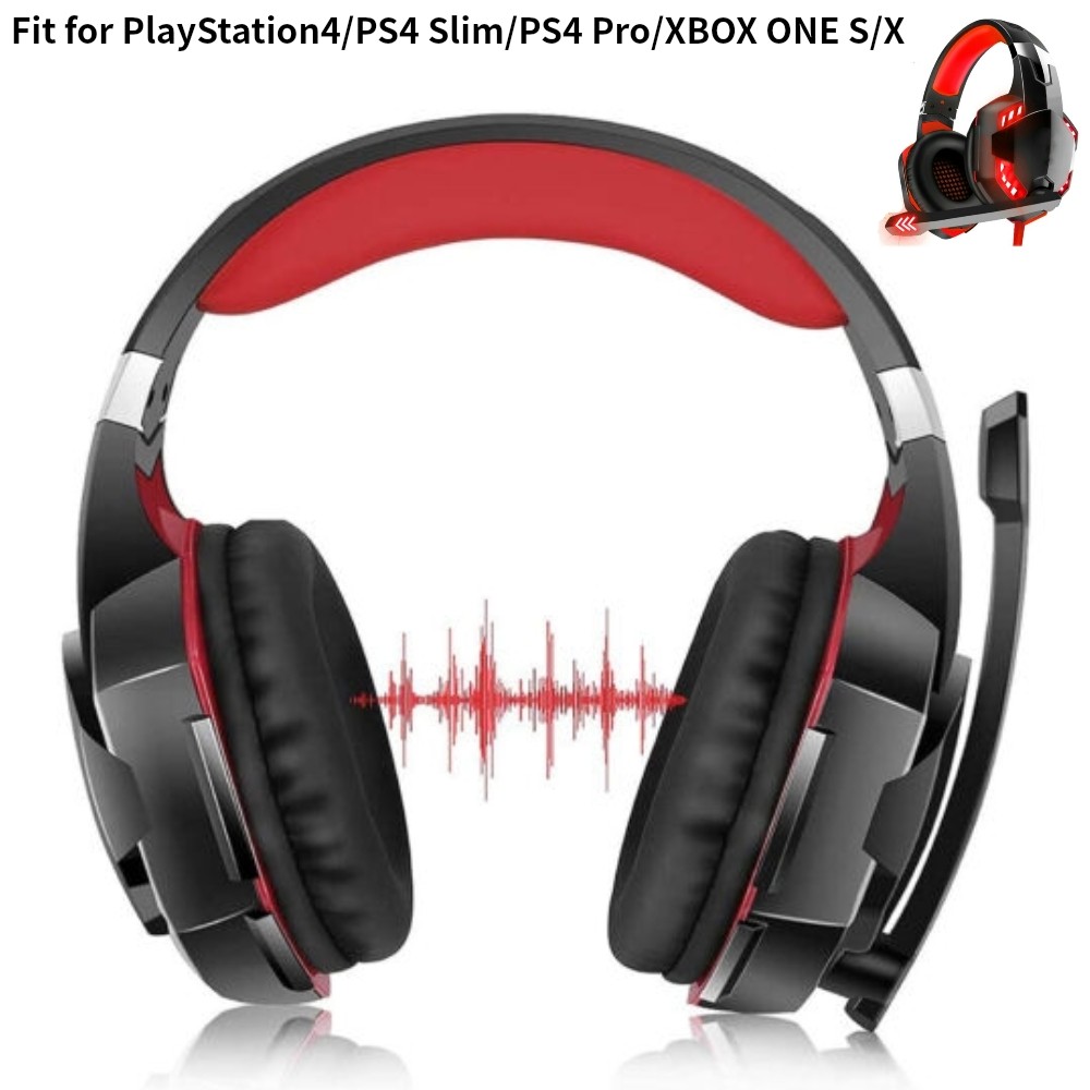Gaming Headset for PS4, Xbox, PC, PS5 Noise Cancelling Over Ear Headphones + Mic