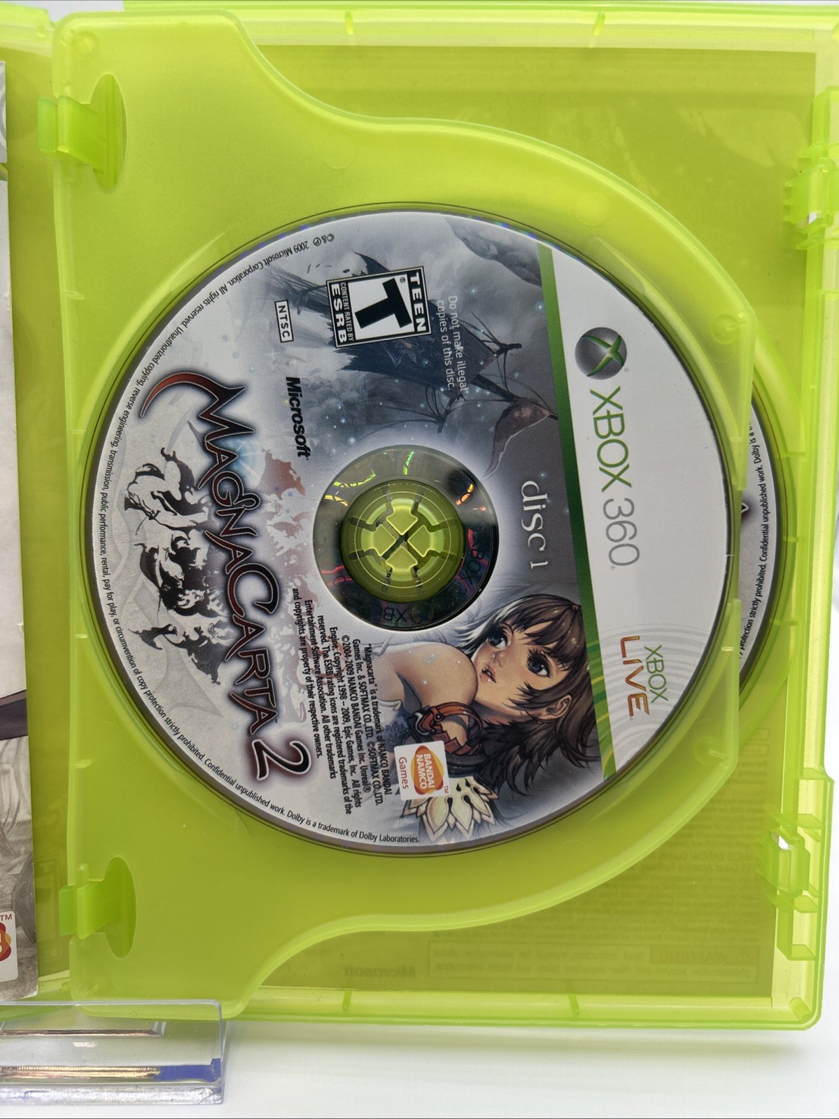 Bandai Namco Games MagnaCarta 2 Xbox 360 Role Playing NTSC 2009 Manual Clean