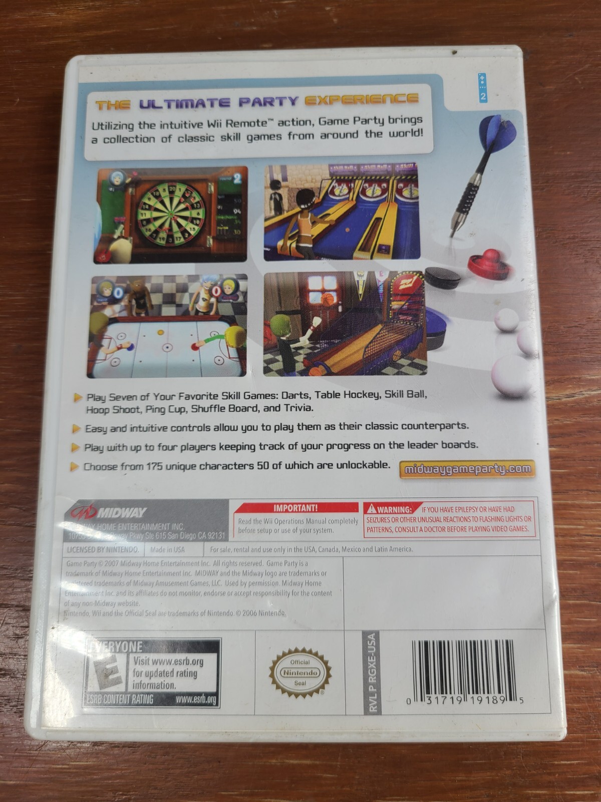 Game Party 1 (Nintendo Wii, 2007) Complete w/ Manual CIB Tested + Working