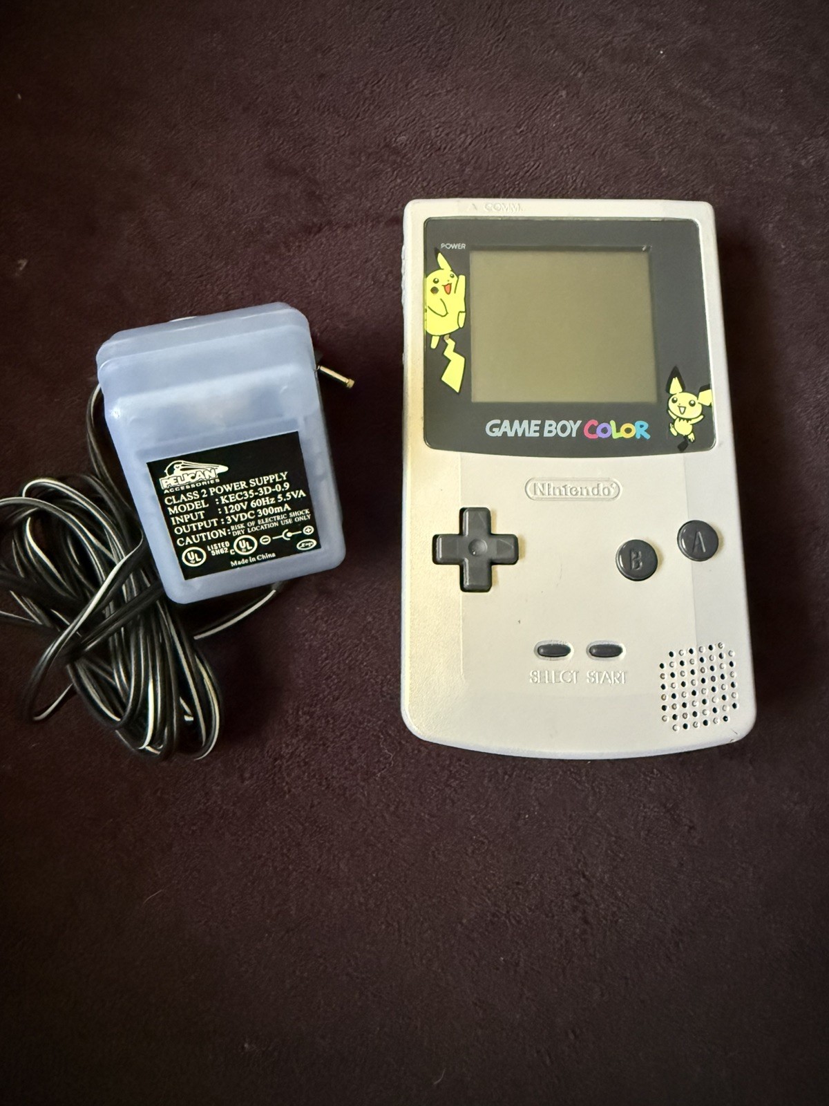 Nintendo Gameboy Color-Pokemon Gold/Silver Edition-TESTED- w/ Pelican Pwr Supply