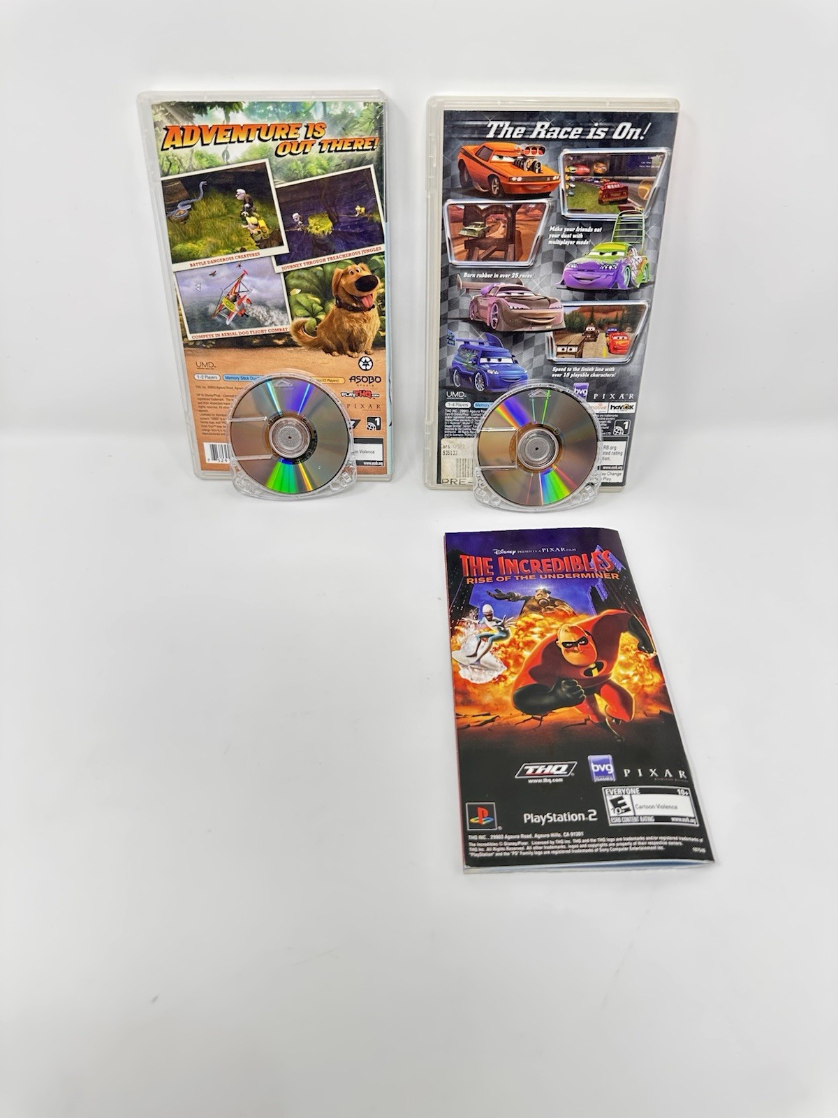 Disney Pixar Cars Greatest Hits CIB + UP Case & UMD Disc Sony PSP Games