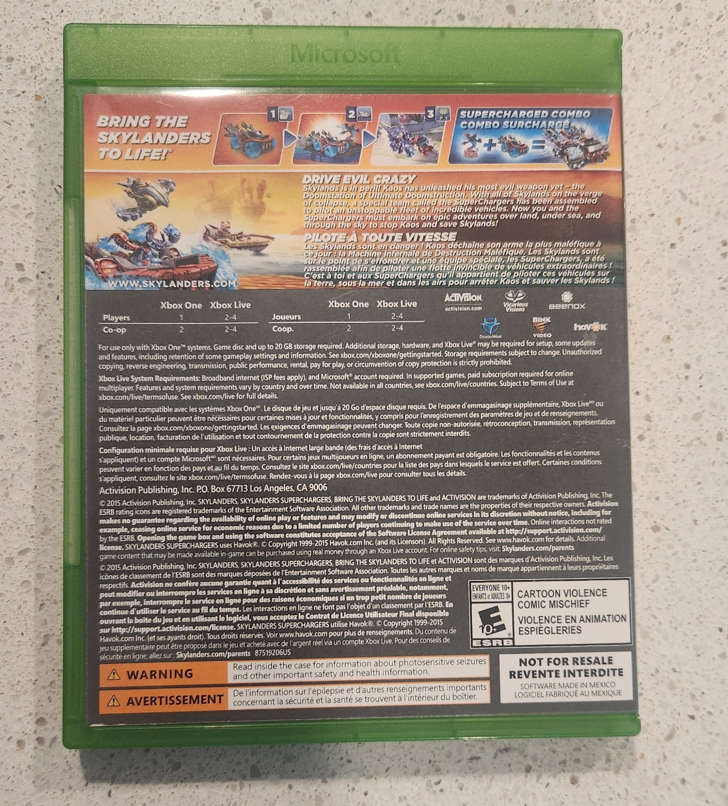 Skylanders Superchargers Xbox One Game W/ Portal & 8 Play Pieces