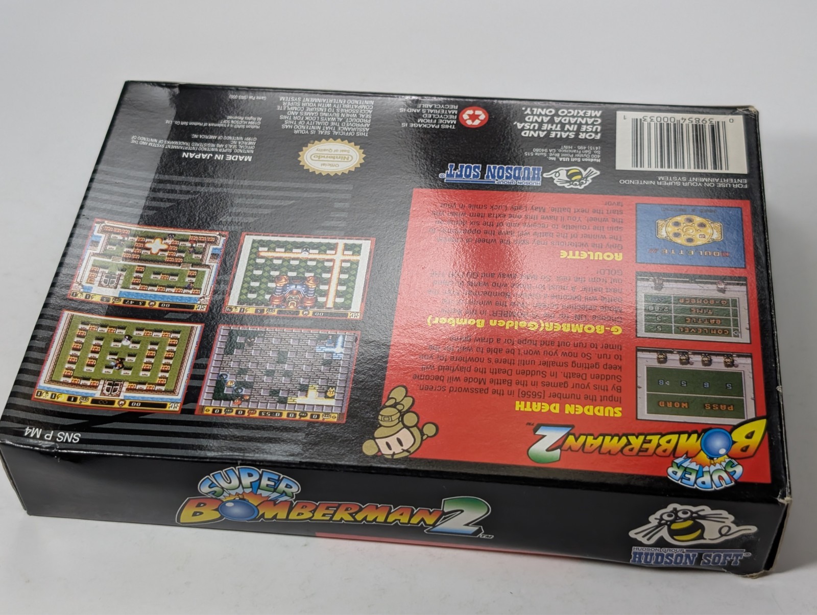 *No game* Super Bomberman 2 Nintendo SNES empty box authentic