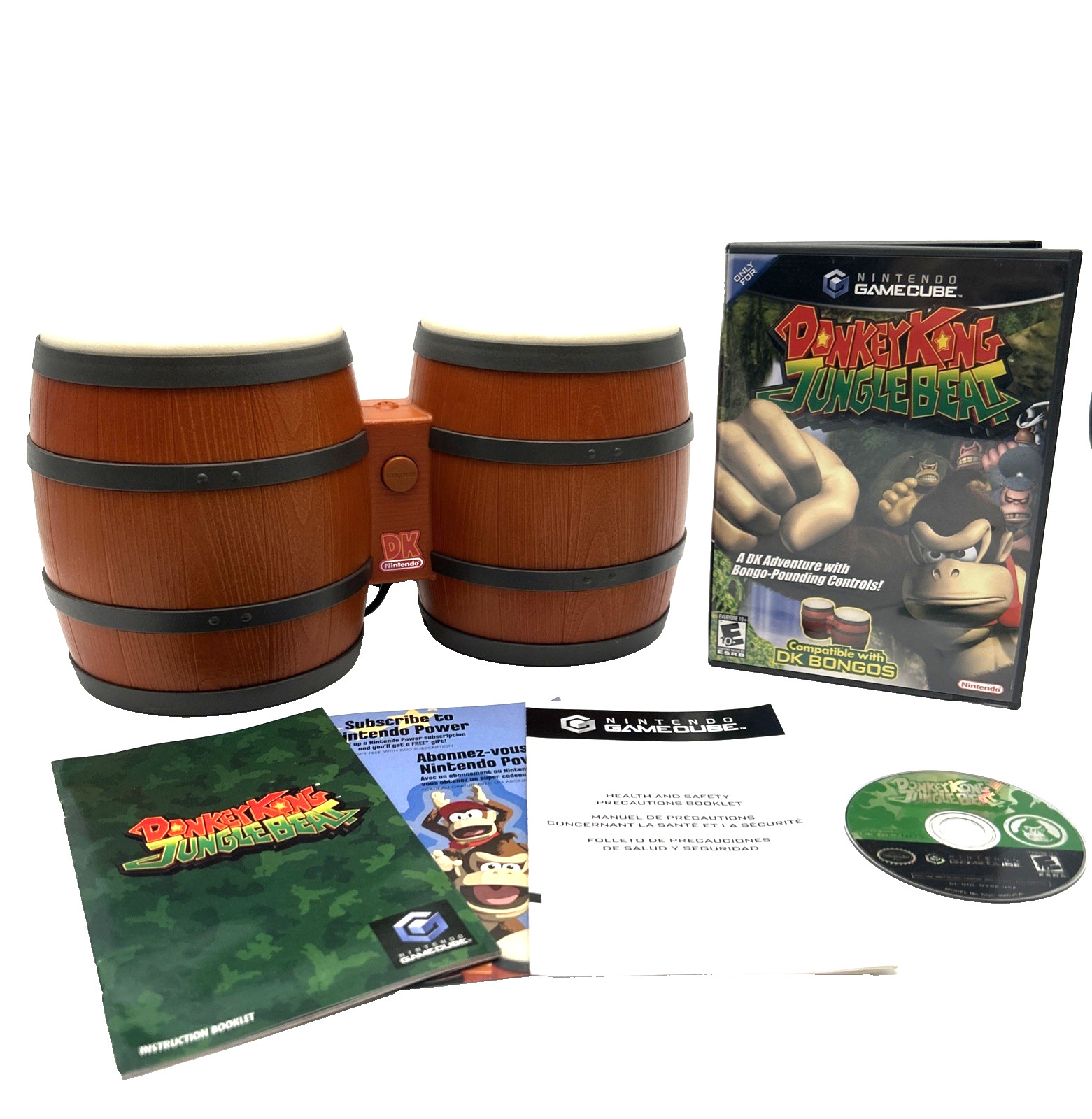 Donkey Kong Jungle Beat CIB Complete + DK Bongos Nintendo GameCube Tested