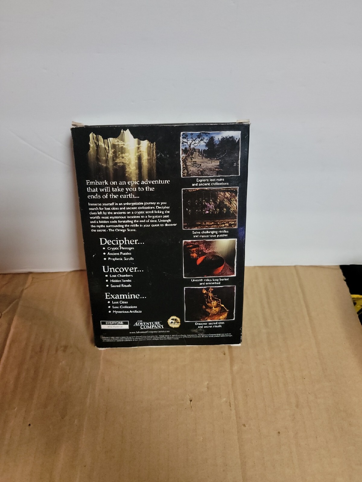The Omega Stone Riddle of the Sphinx 2 The Adventure Company Box PC Game / 723-1