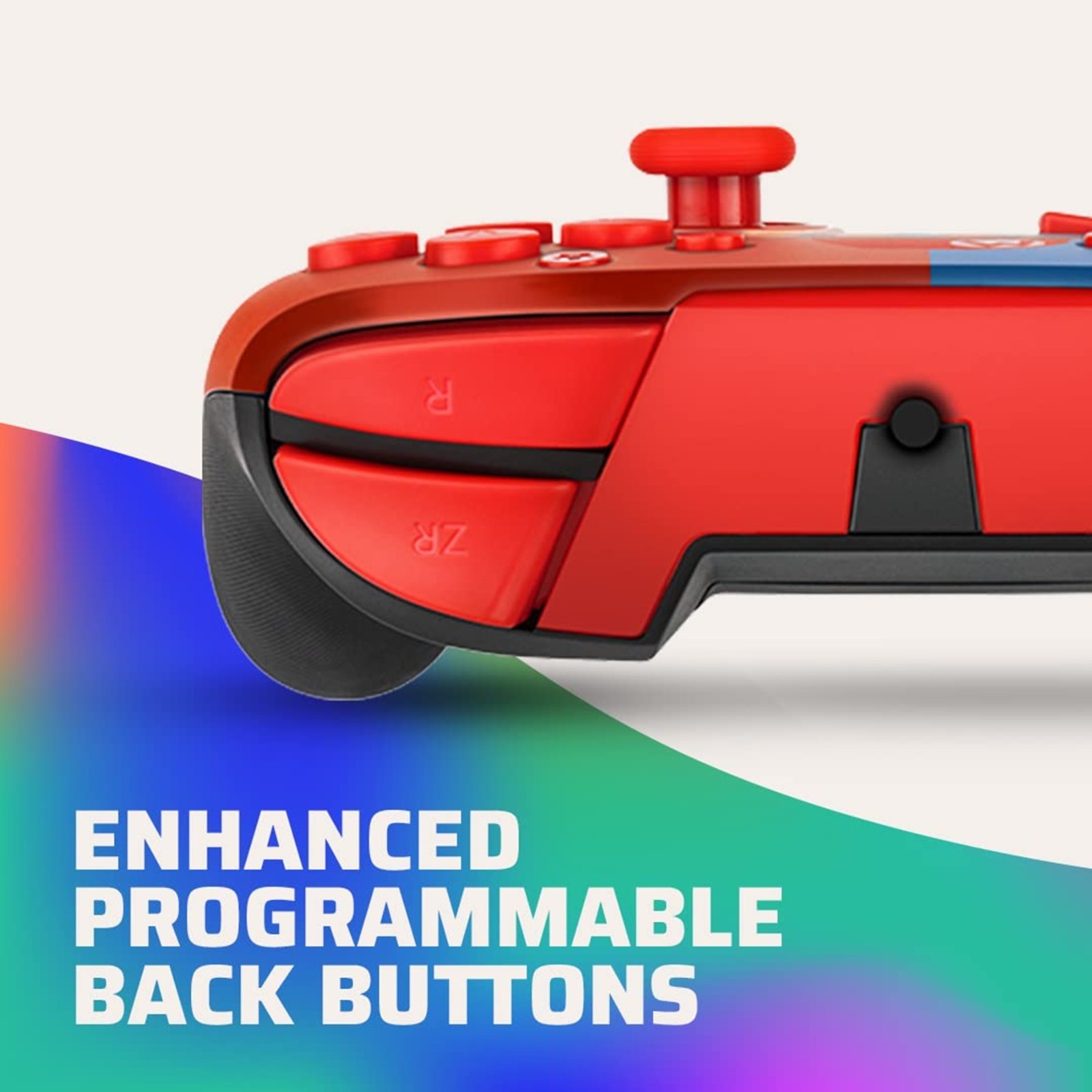 PDP Gaming Faceoff Deluxe+ Wired Switch Pro Controller – Red/Blue Mario Design