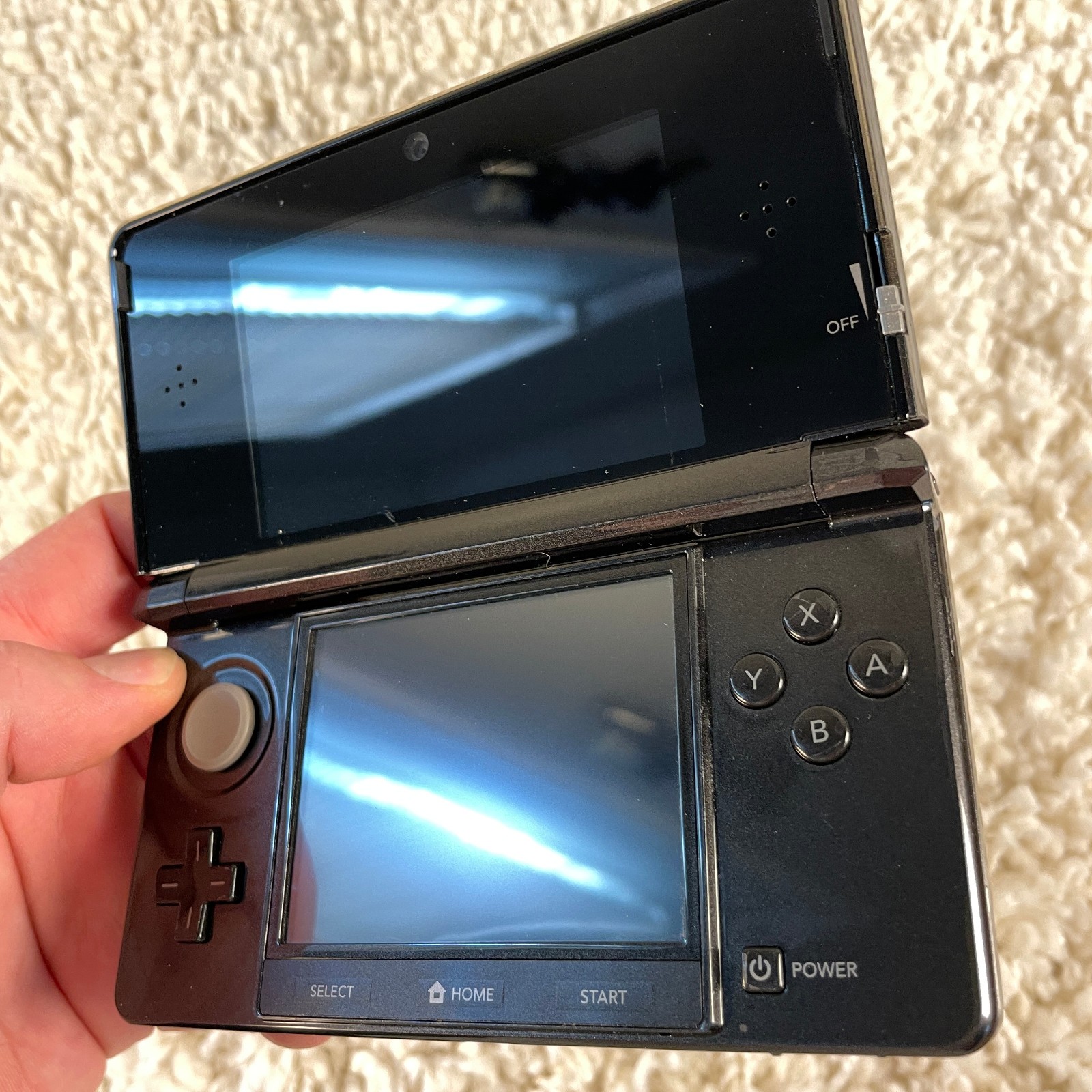 Nintendo 3DS Cosmo Black Handheld Console System CTR-001 Tested