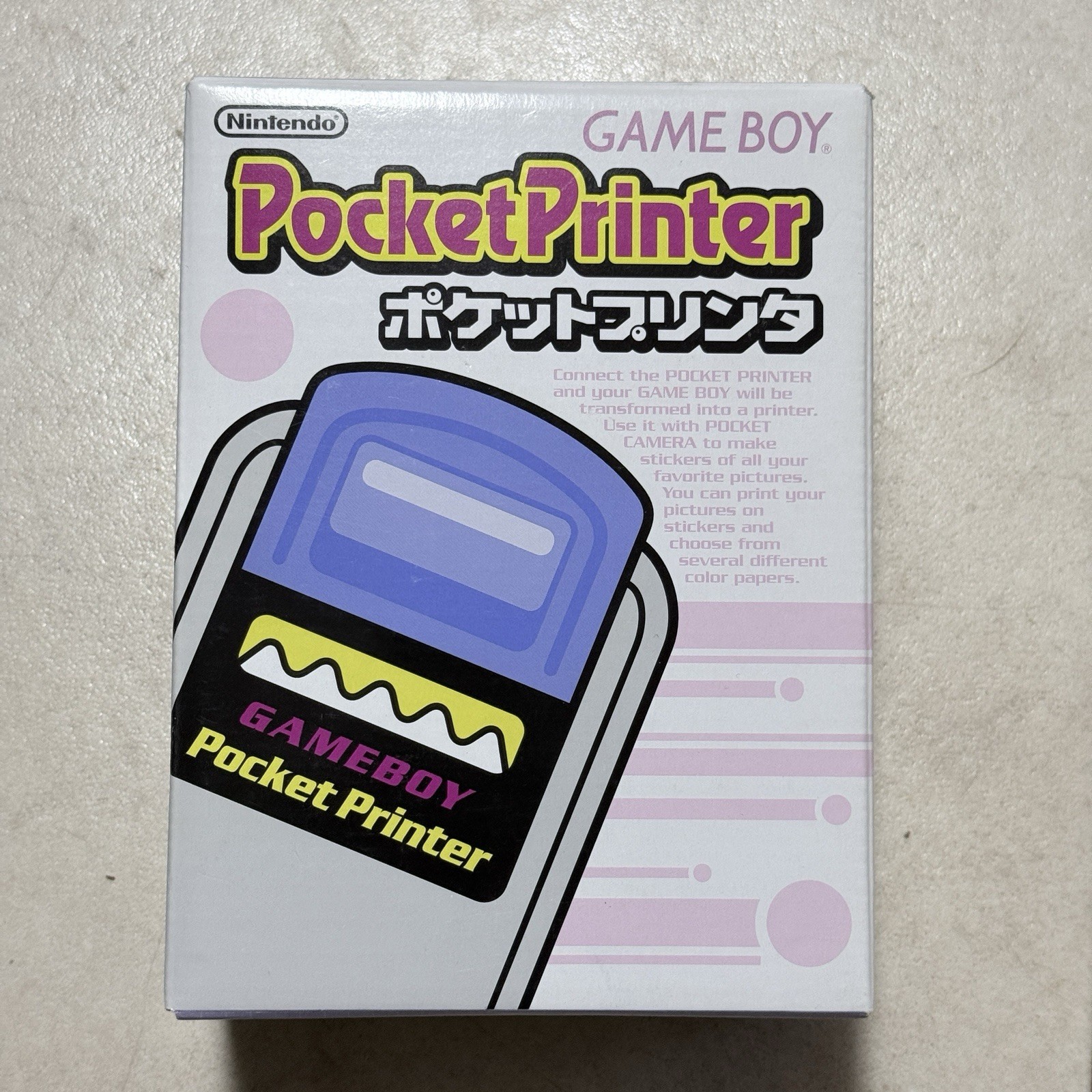 Nintendo Gameboy Pocket Printer MGB-007 – Gray – In Box – TESTED WORKING