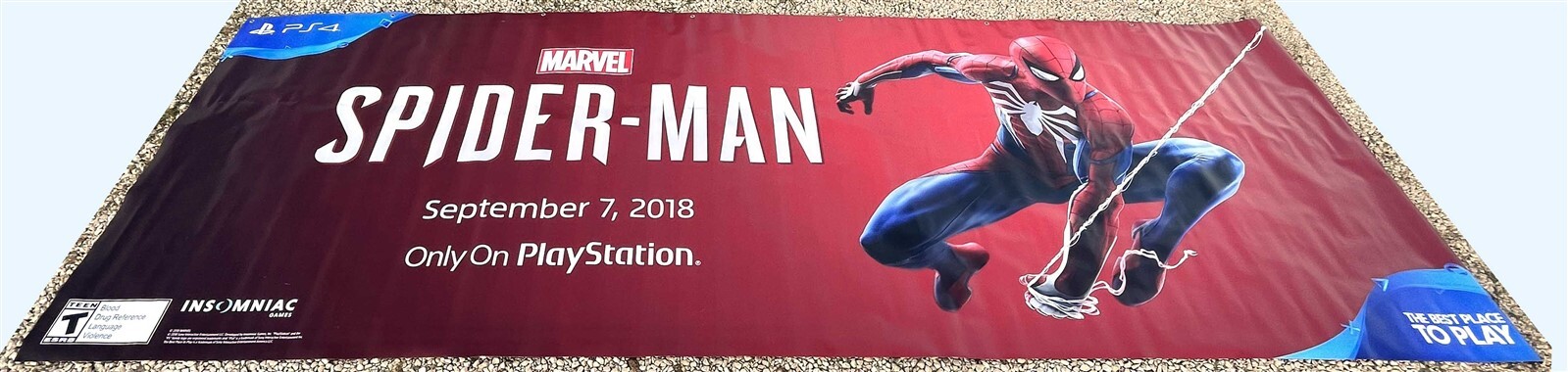 Insomniac Sony Playstation PS4 SPIDER-MAN double-sided vinyl banner 5x16ft