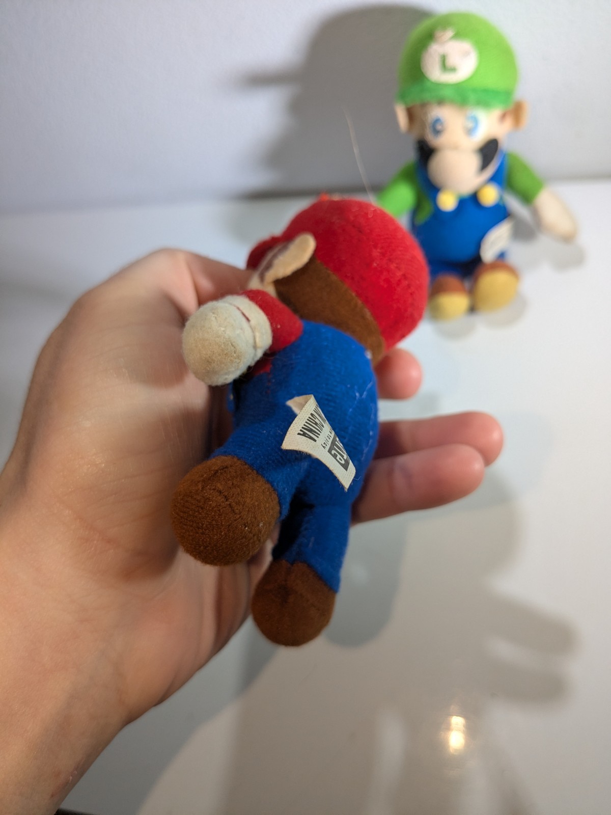 Toysite Mario Plush Keychain + Luigi BD&A Plush Both Issues Stains Dirty Wear