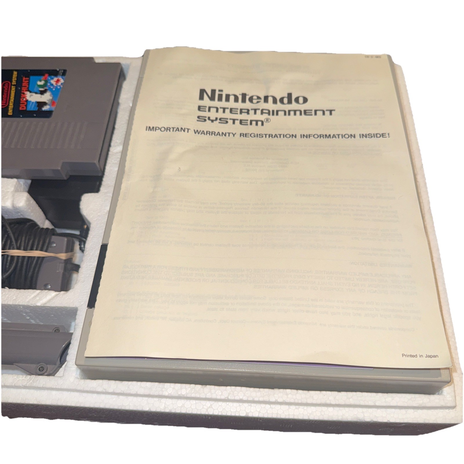 Nintendo NES-001 Console W/ Mario Duck Hunt Controller Light Gun Tested CIB