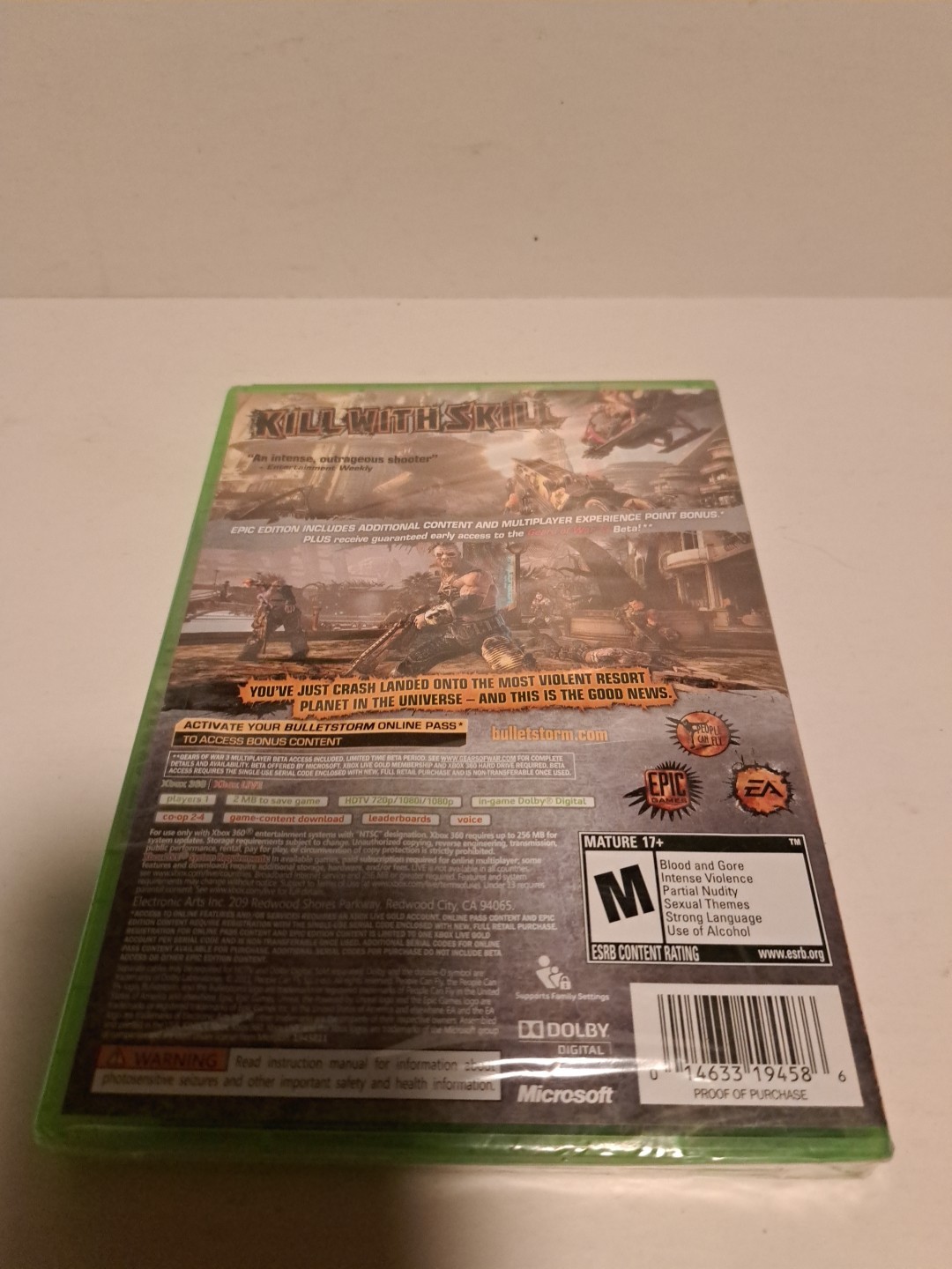 Bullettstorm Epic Edition-Xbox 360 Brand New