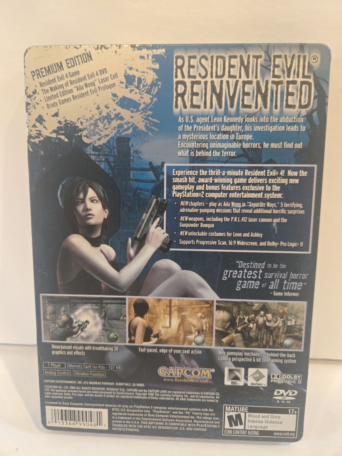 Resident Evil 4 Premium Edition Steelbook PS2 Game / Manual / Guide / Bonus DVD