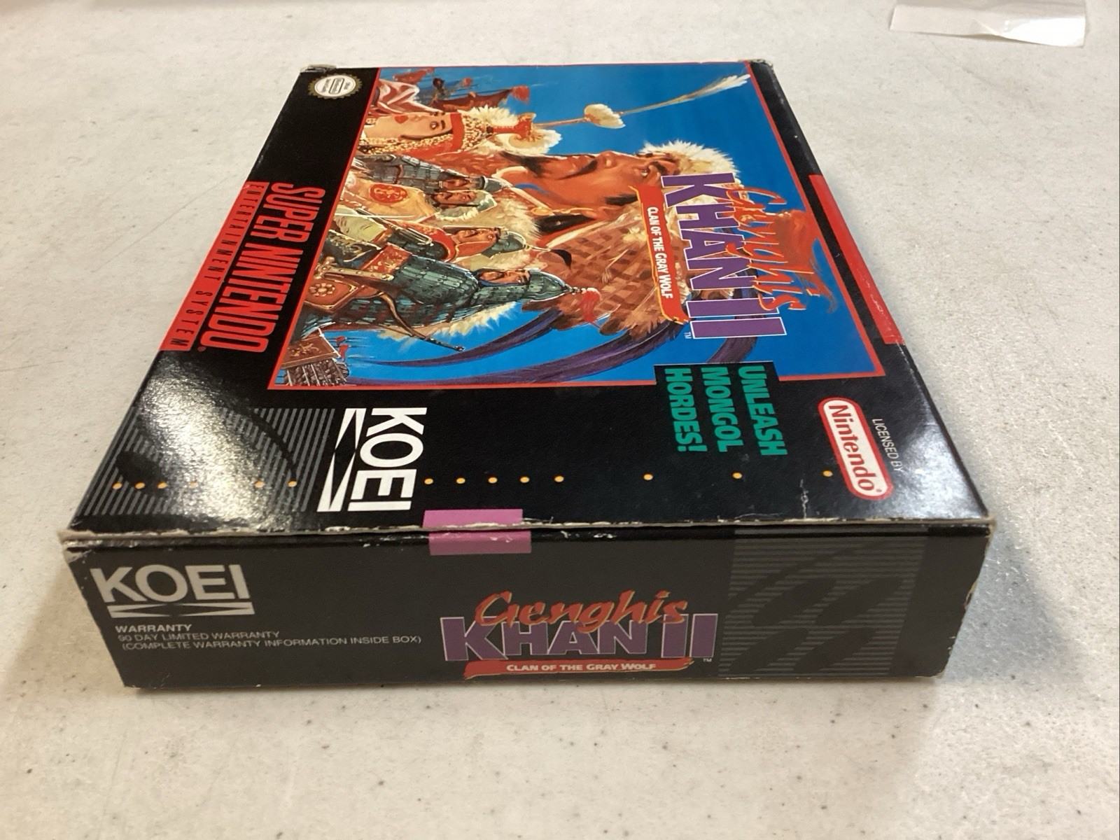 Genghis Khan II: Clan of the Gray Wolf (SNES) Cib Manual Tested Excellent Condit