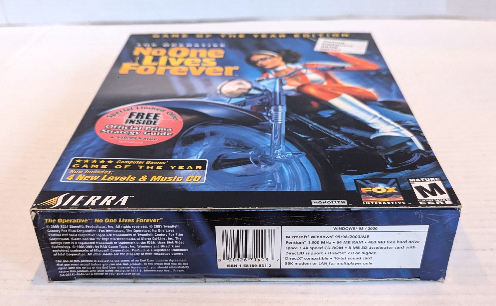Operative: No One Lives Forever Game of the Year Edition 2001 Big Box Sealed