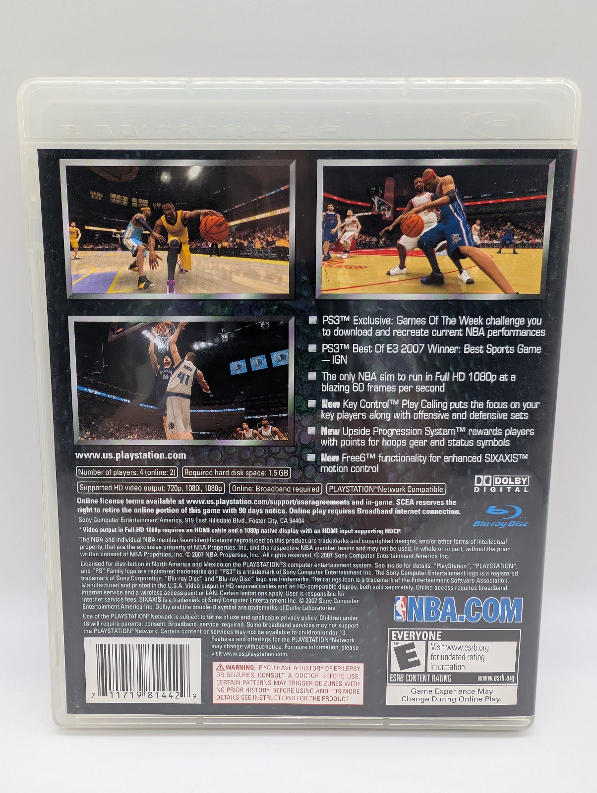 NBA 08 (Sony PlayStation 3 2007) MINT W/MANUAL, PS3, MAIL TOMORROW!