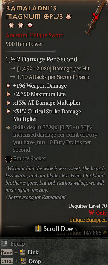4GA Ramaladni’s Magnum Opus Diablo 4 Season 13 S13