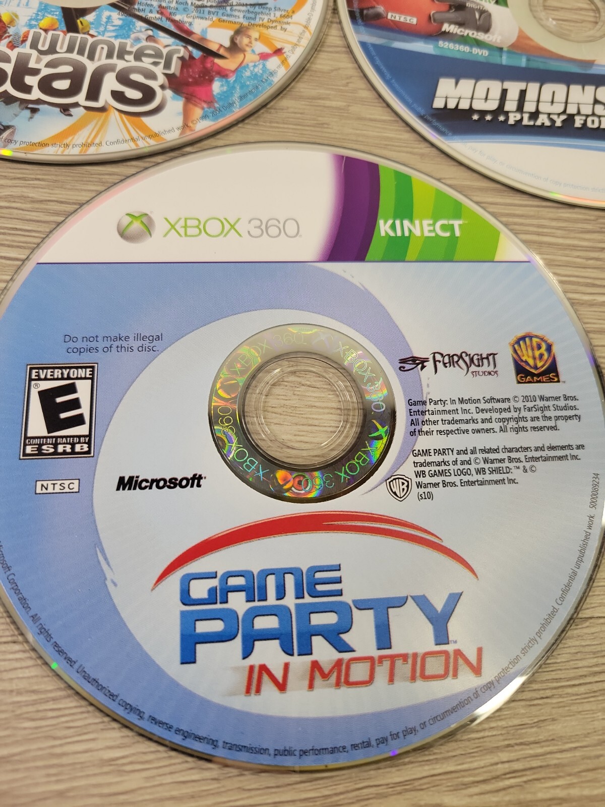 Lot Of 3 Video Games For Xbox 360 Kinect Winter Stars Motion Sports Game Party
