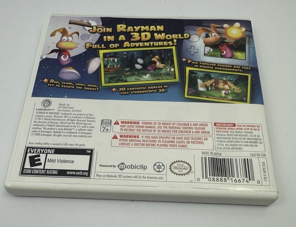 Rayman 3D Nintendo 3DS CIB Complete with Manual Tested & Works!