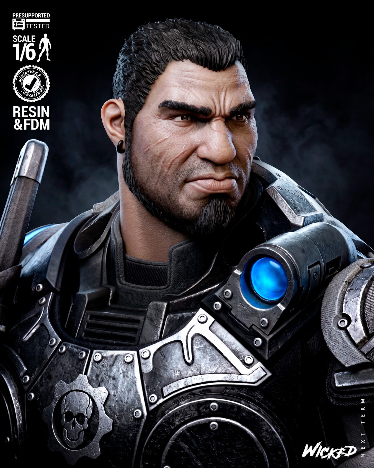 Gears of War Dom Resin Statue Non-Painted